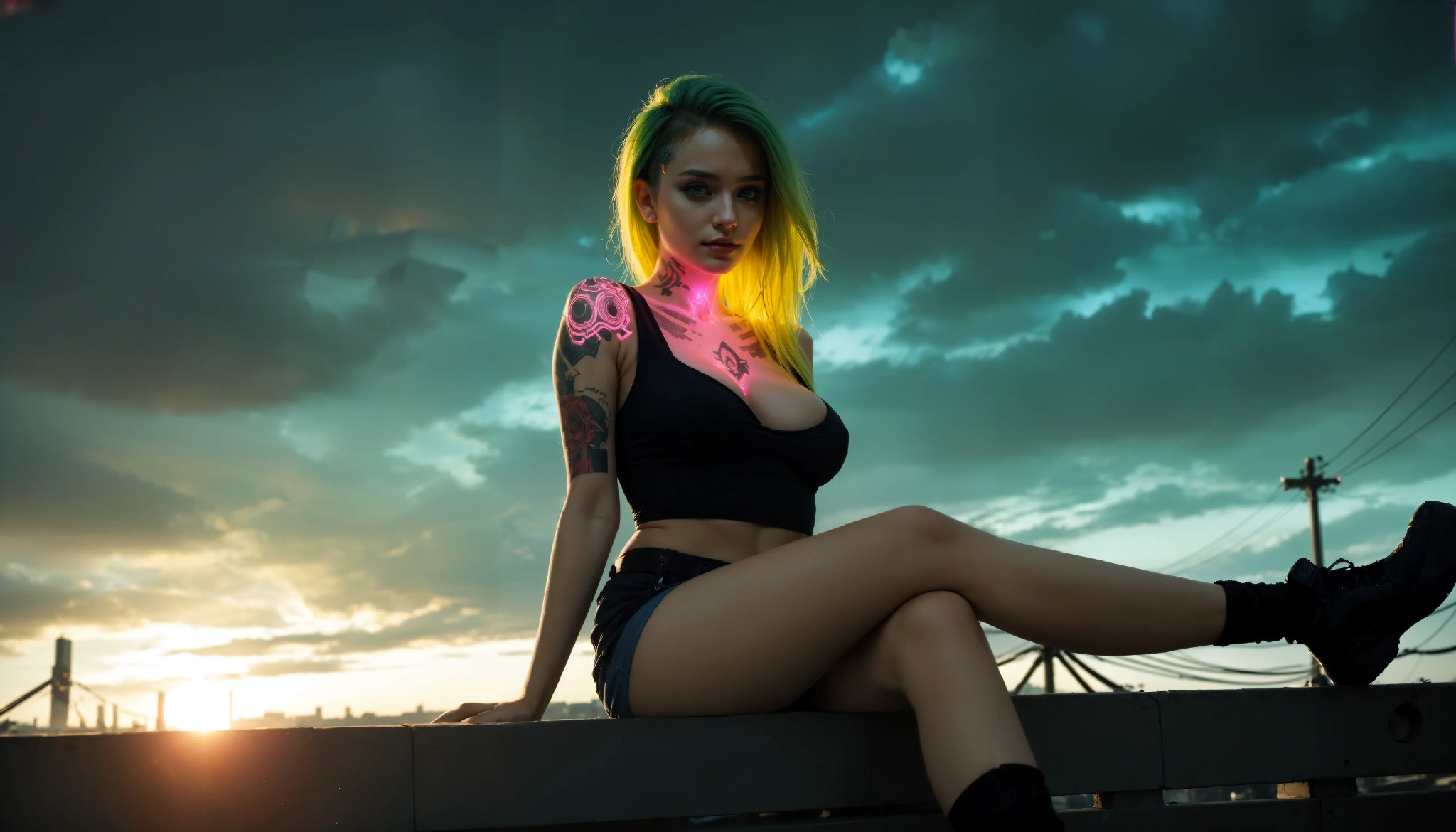 Cute Charming Cyberpunk Girl