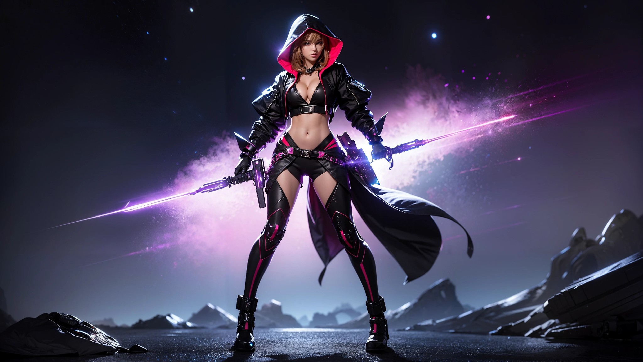 Sexy Cyberpunk Cosmic Assassin Girl