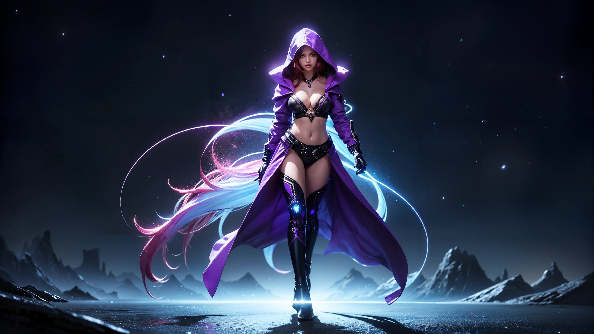Sexy Cyberpunk Cosmic Assassin Girl