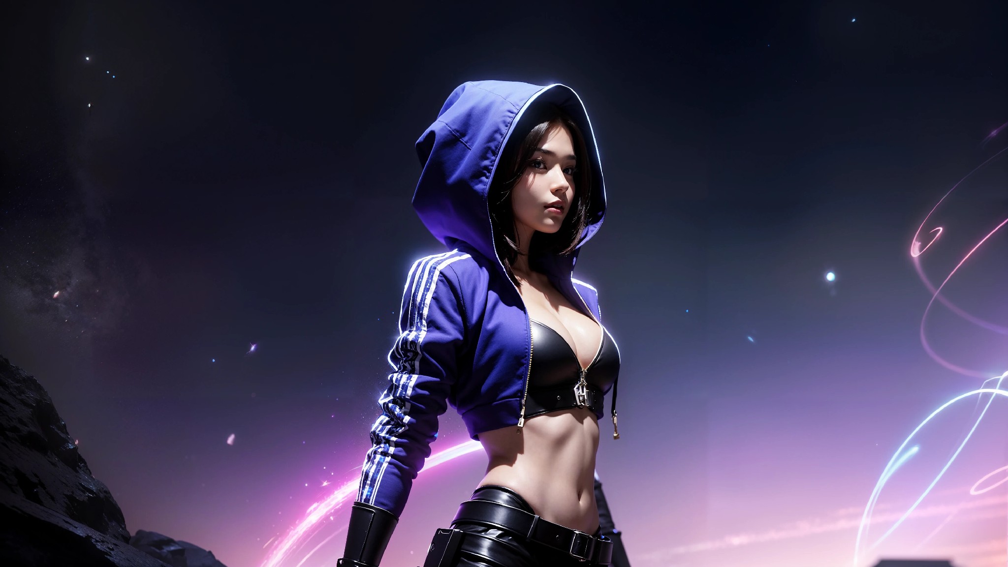 Sexy Cyberpunk Cosmic Assassin Girl