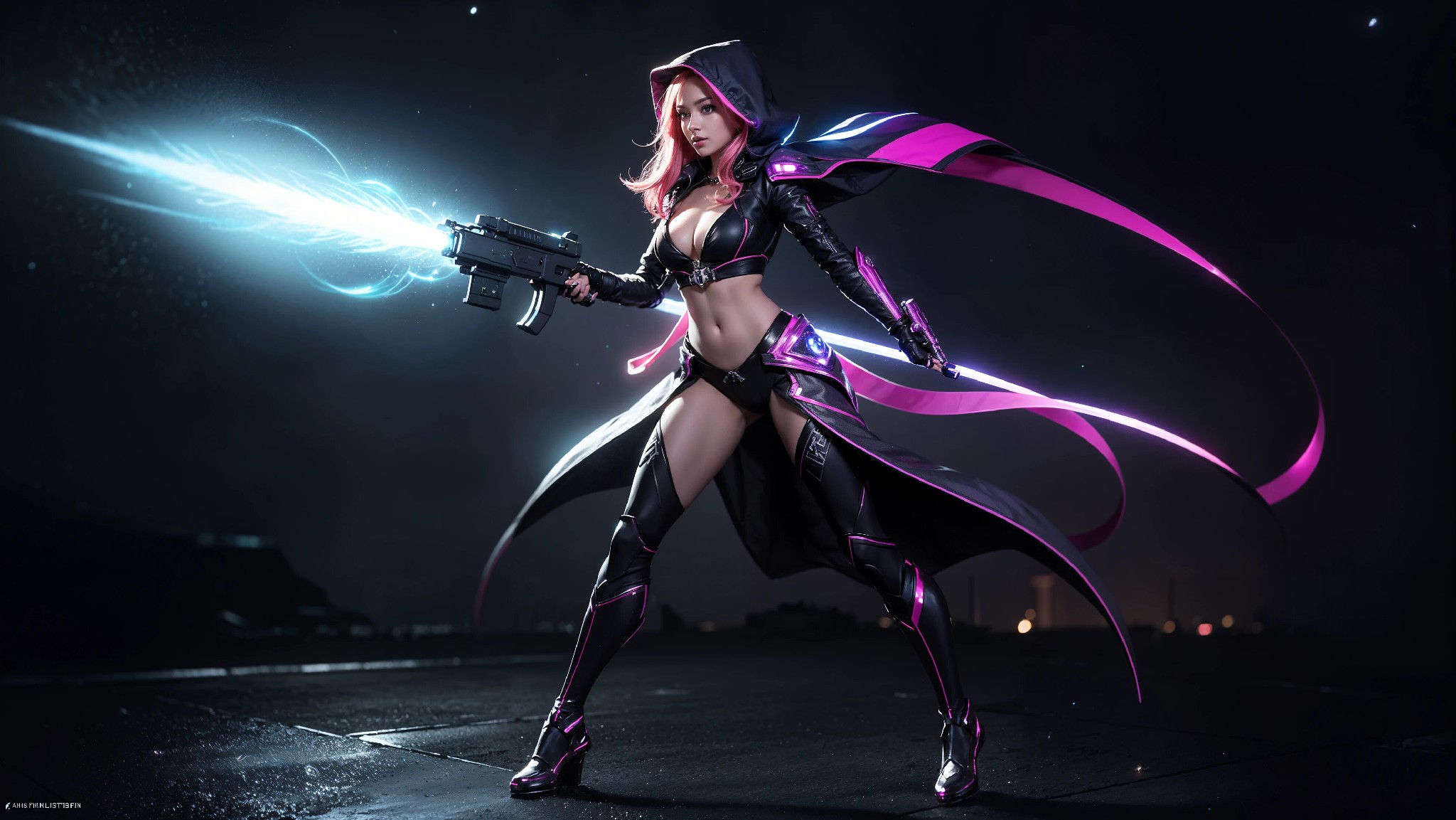 Sexy Cyberpunk Cosmic Assassin Girl