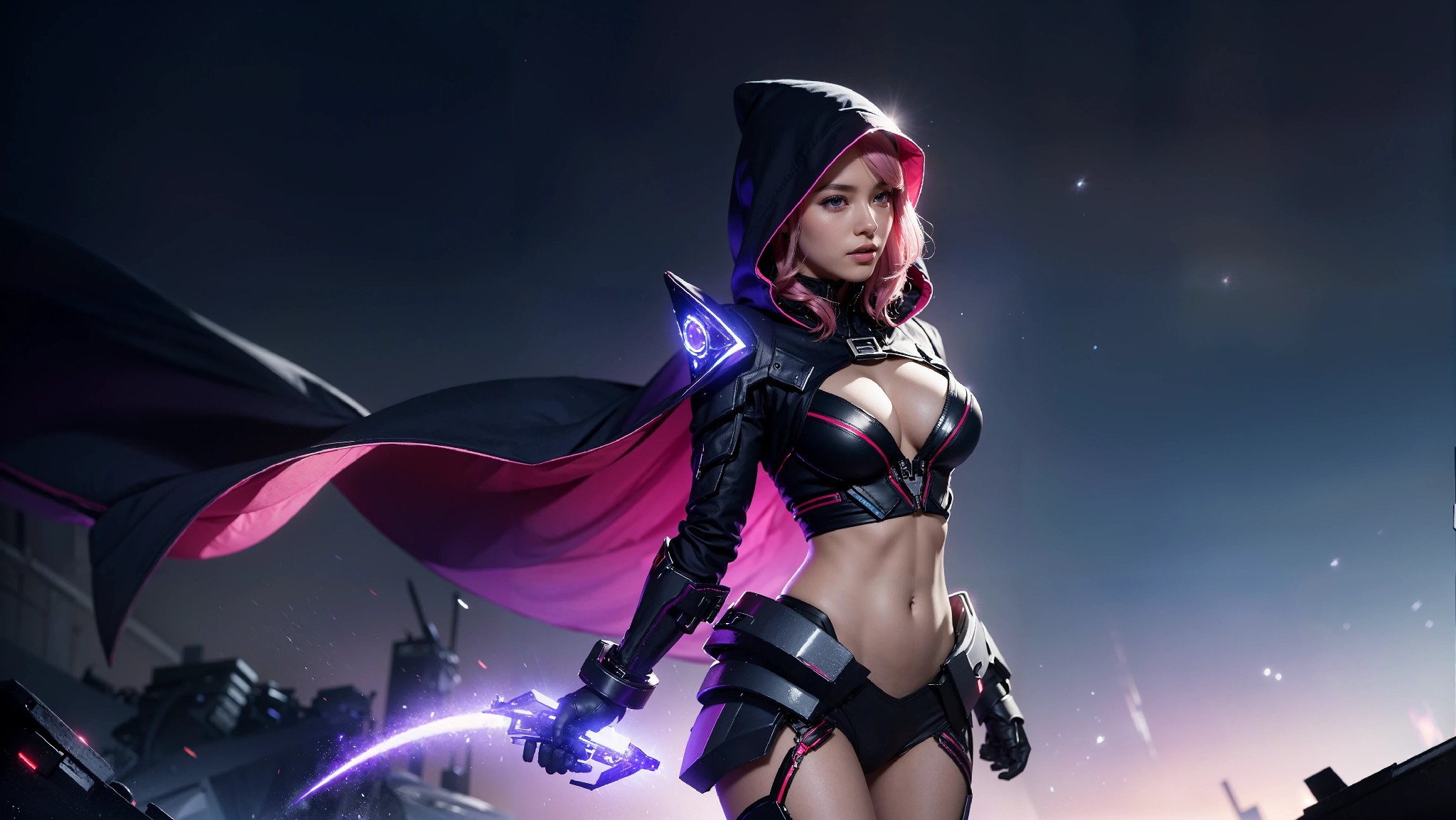 Sexy Cyberpunk Cosmic Assassin Girl