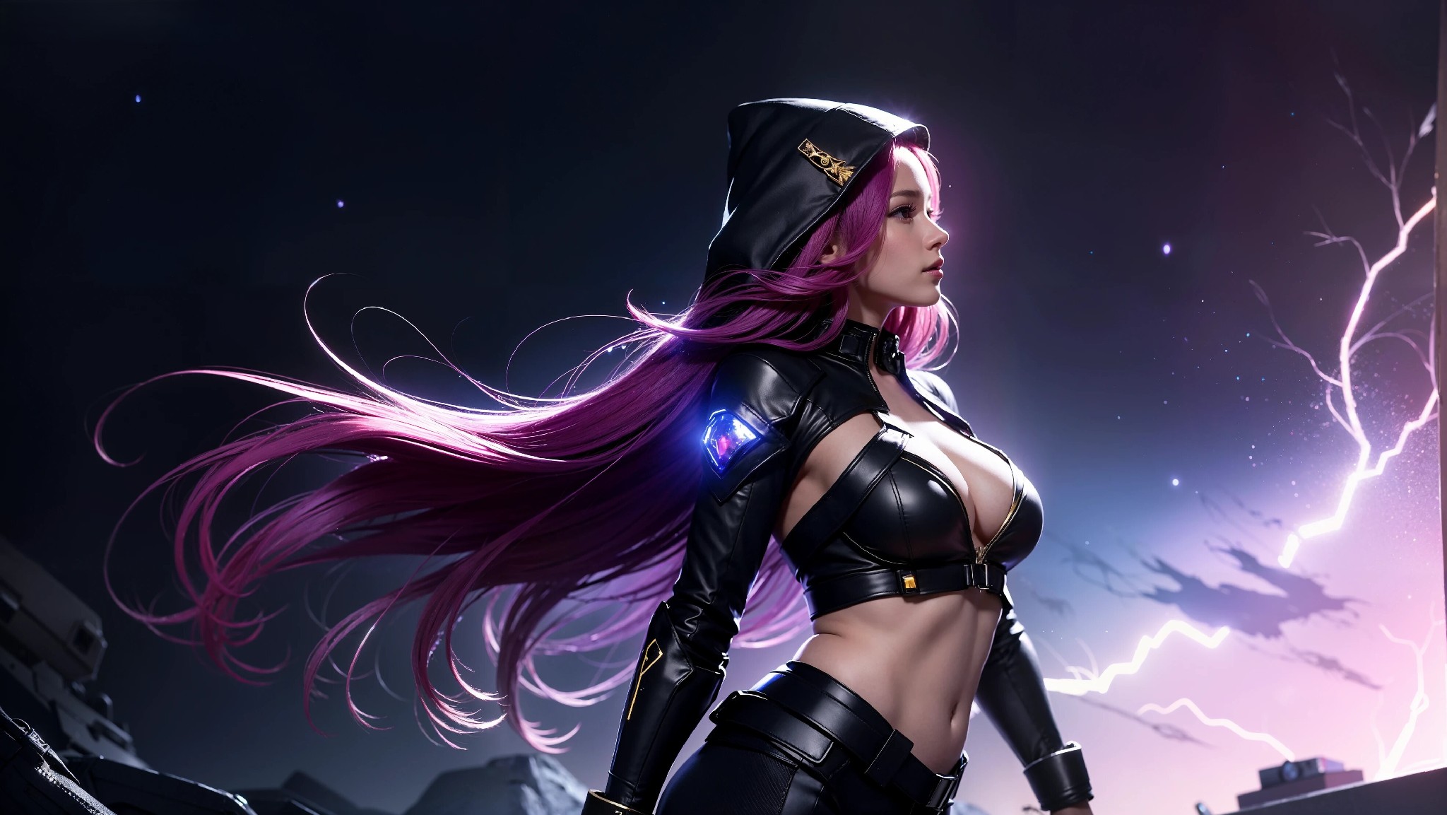Sexy Cyberpunk Cosmic Assassin Girl
