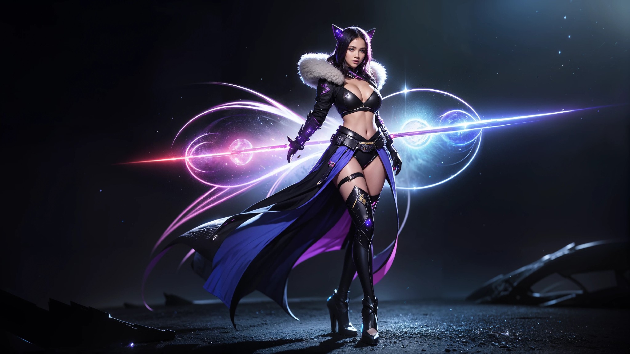 Sexy Cyberpunk Cosmic Assassin Girl