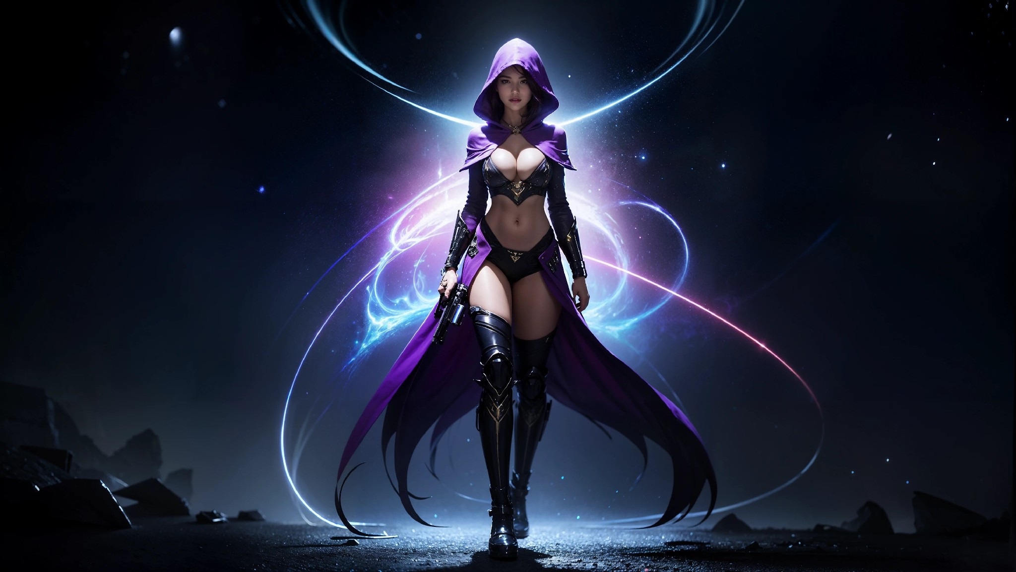 Sexy Cyberpunk Cosmic Assassin Girl