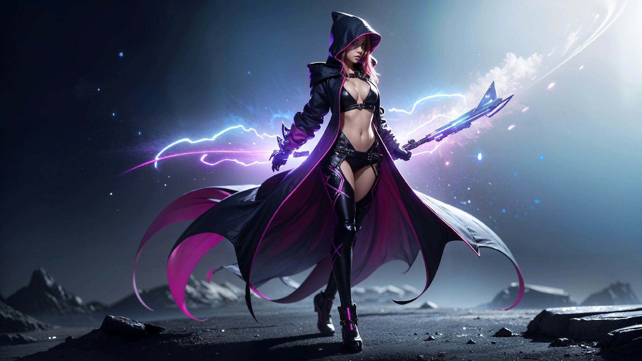 Sexy Cyberpunk Cosmic Assassin Girl