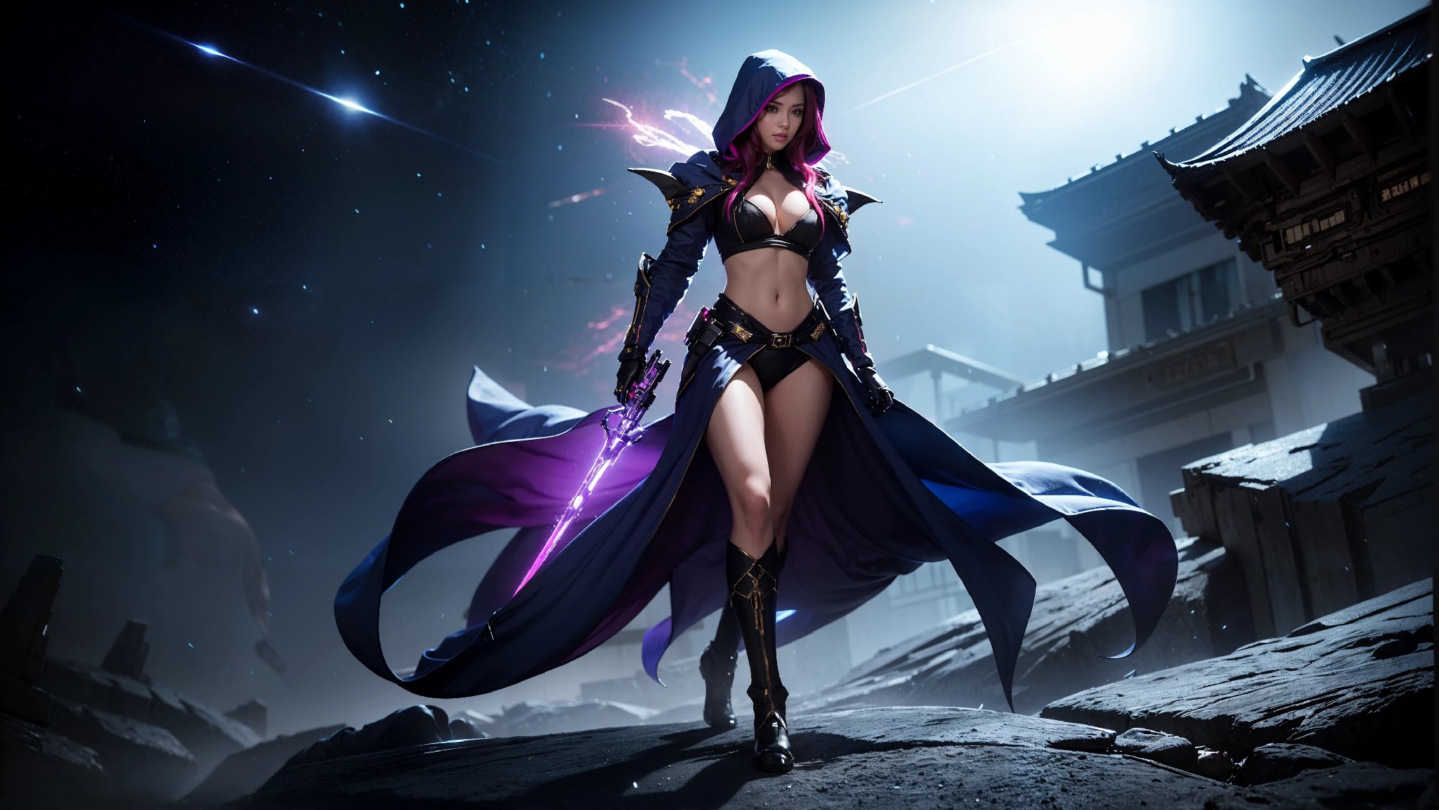 Sexy Cyberpunk Cosmic Assassin Girl