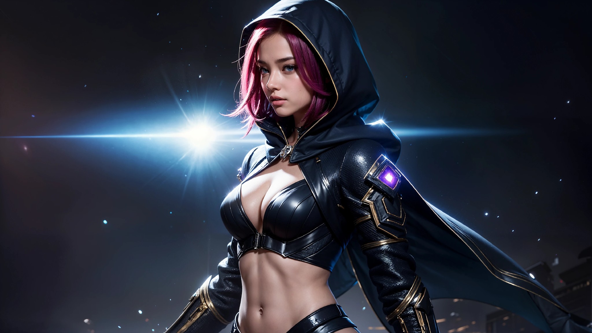 Sexy Cyberpunk Cosmic Assassin Girl