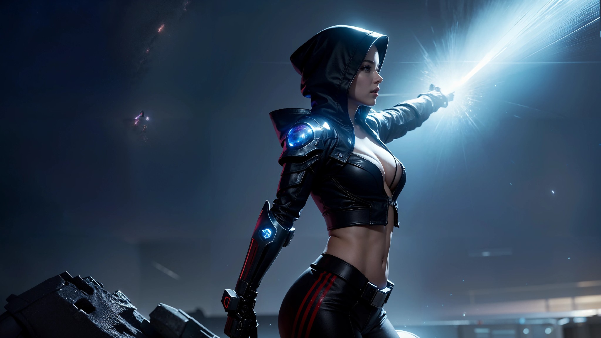 Sexy Cyberpunk Cosmic Assassin Girl