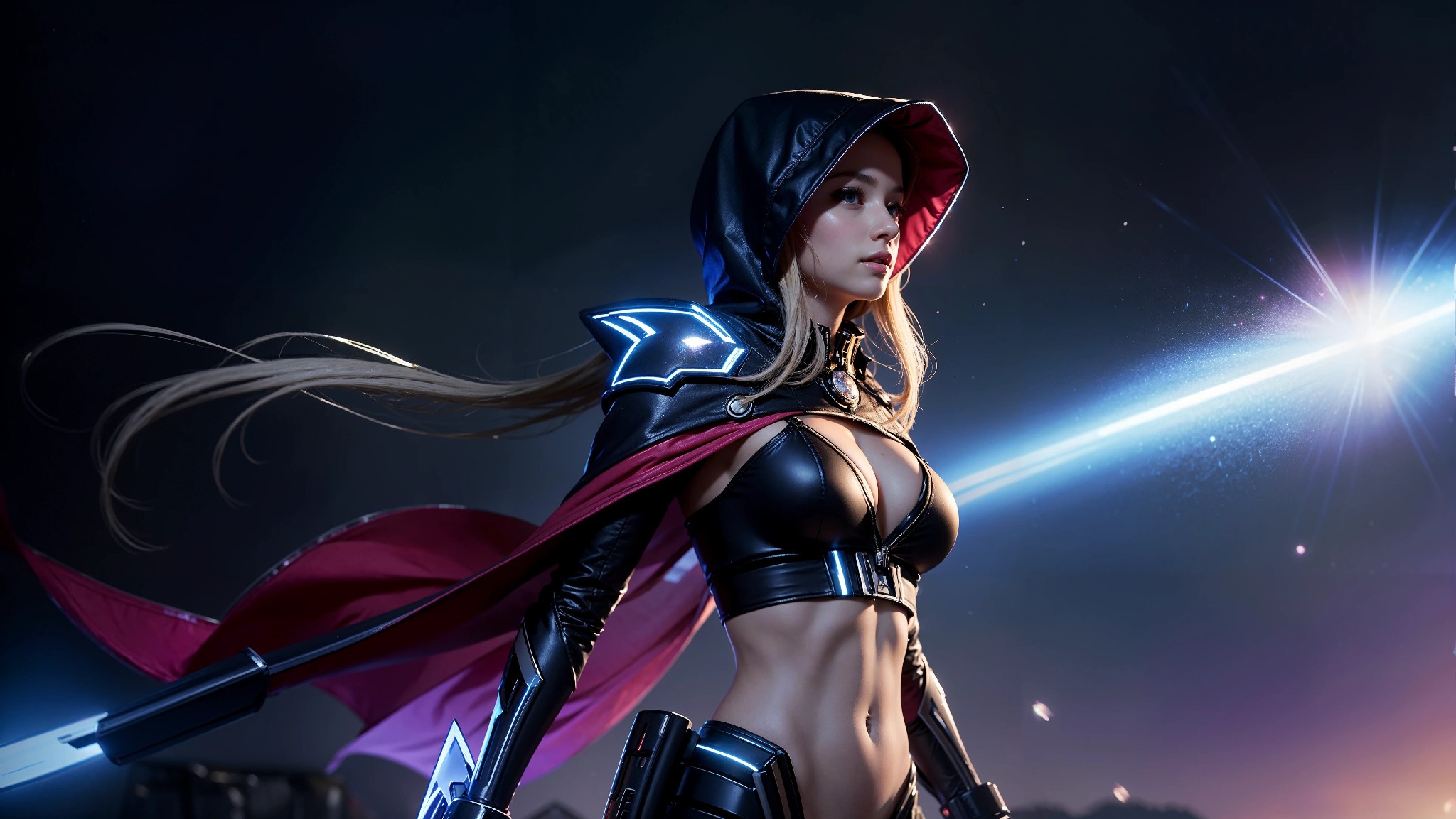 Sexy Cyberpunk Cosmic Assassin Girl