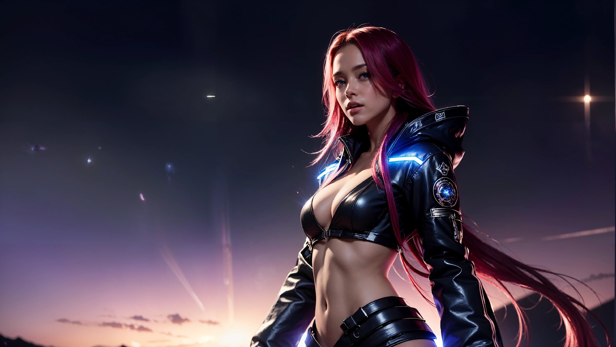 Sexy Cyberpunk Cosmic Assassin Girl