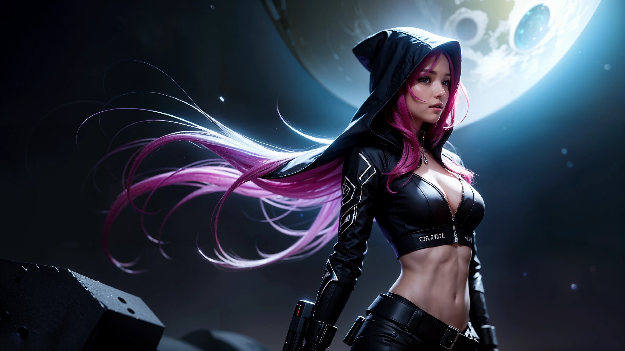 Sexy Cyberpunk Cosmic Assassin Girl