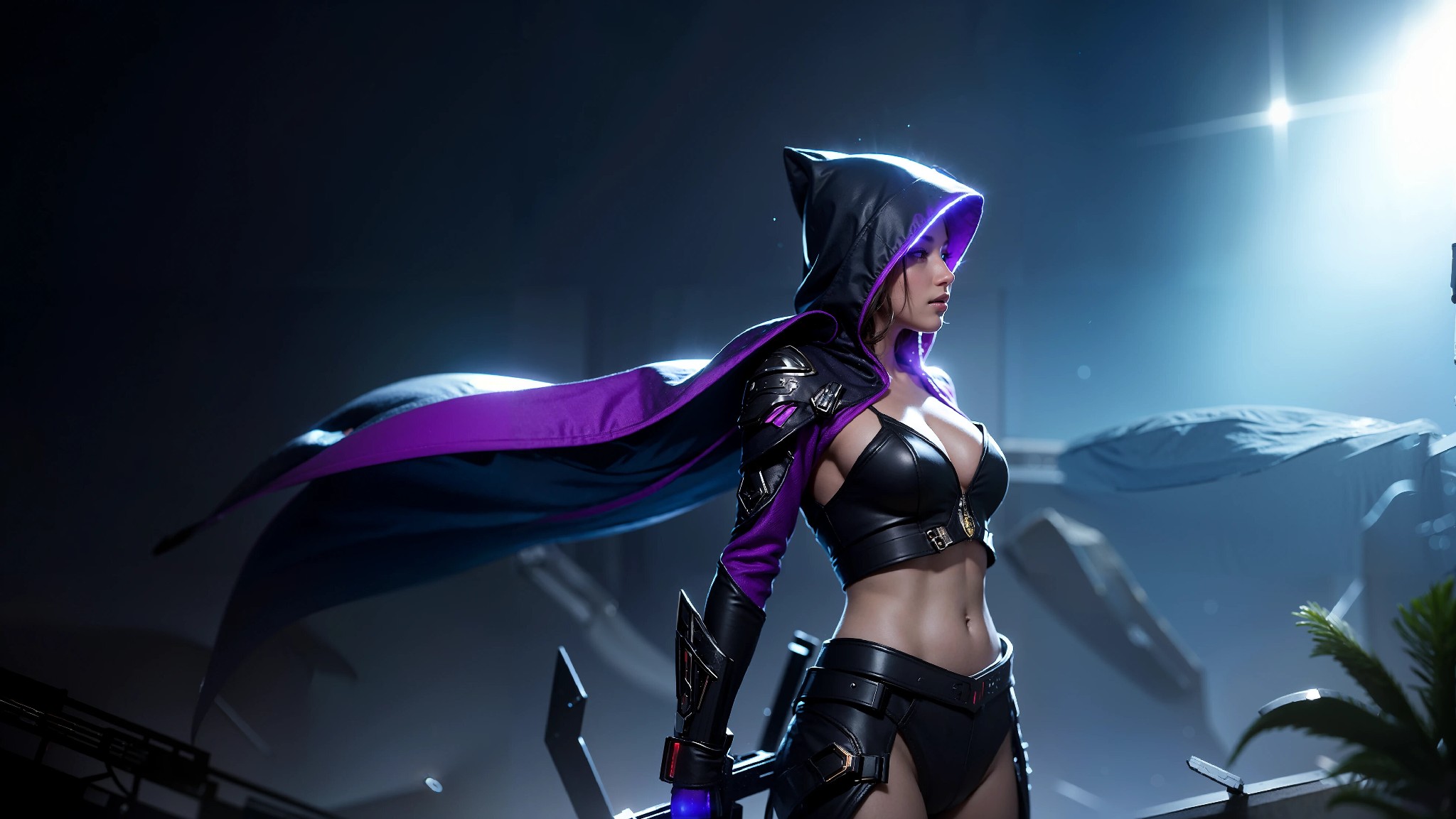 Sexy Cyberpunk Cosmic Assassin Girl