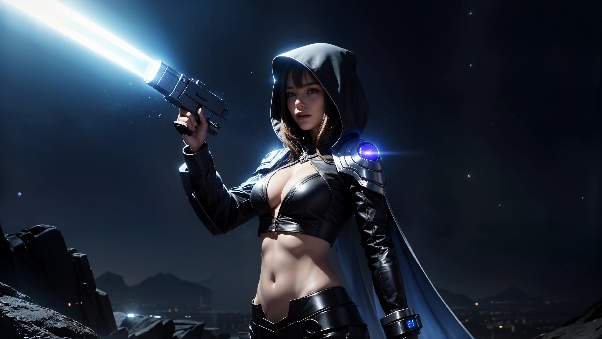 Sexy Cyberpunk Cosmic Assassin Girl