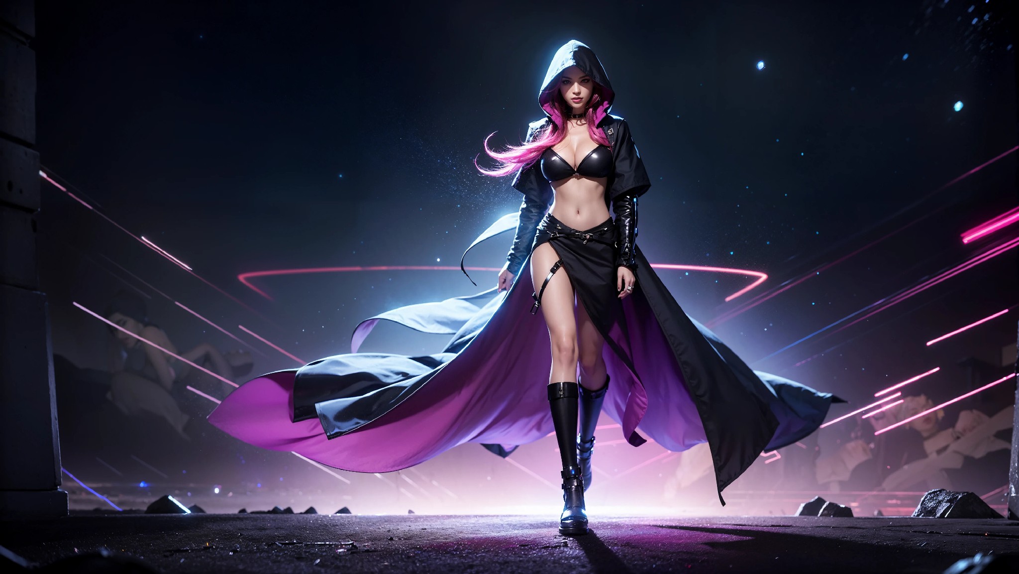 Sexy Cyberpunk Cosmic Assassin Girl