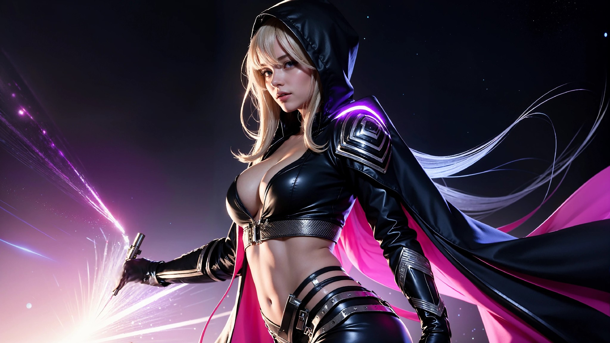 Sexy Cyberpunk Cosmic Assassin Girl