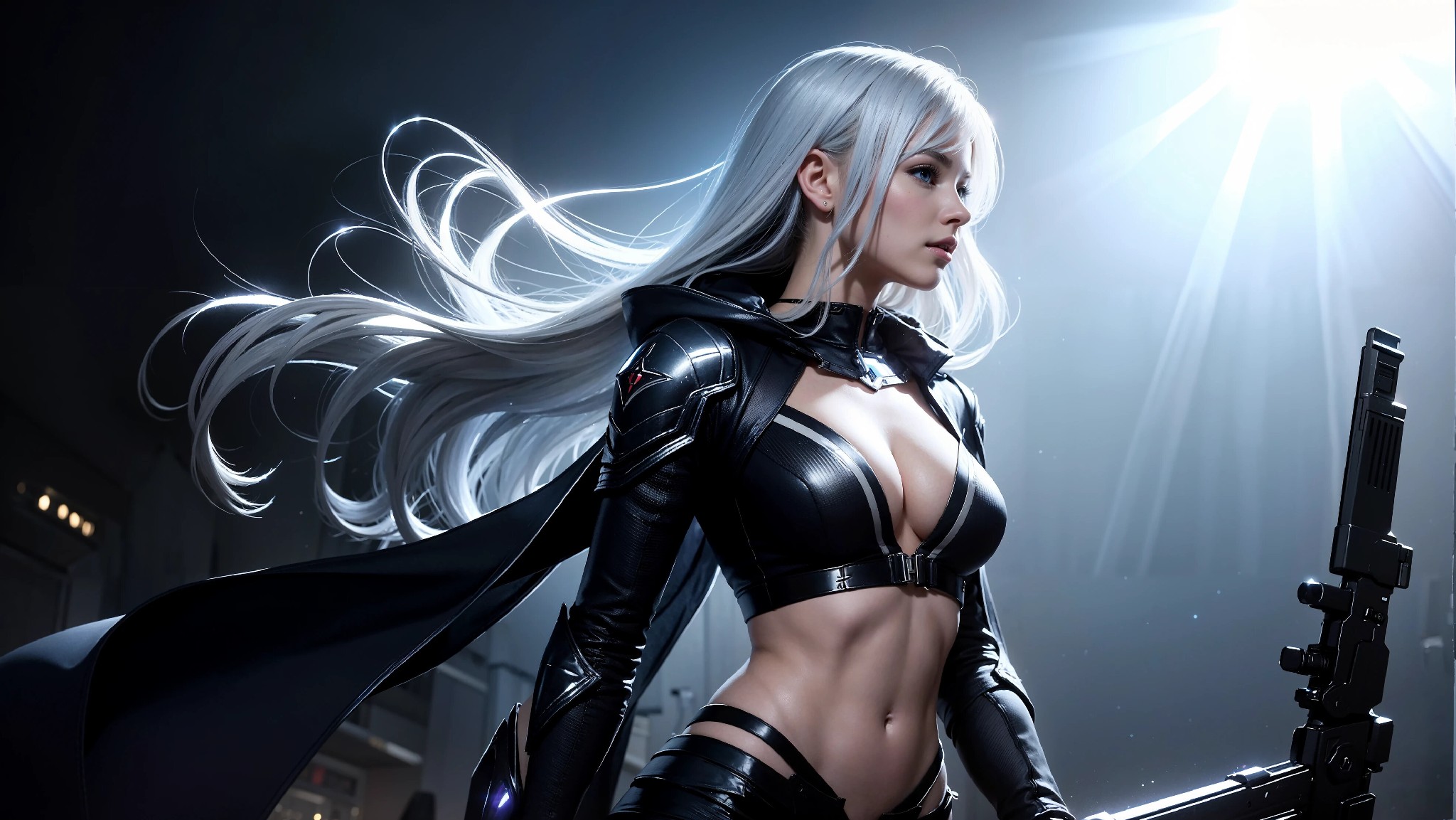 Sexy Cyberpunk Cosmic Assassin Girl