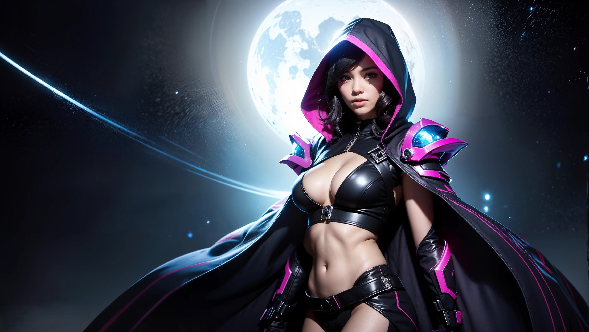 Sexy Cyberpunk Cosmic Assassin Girl