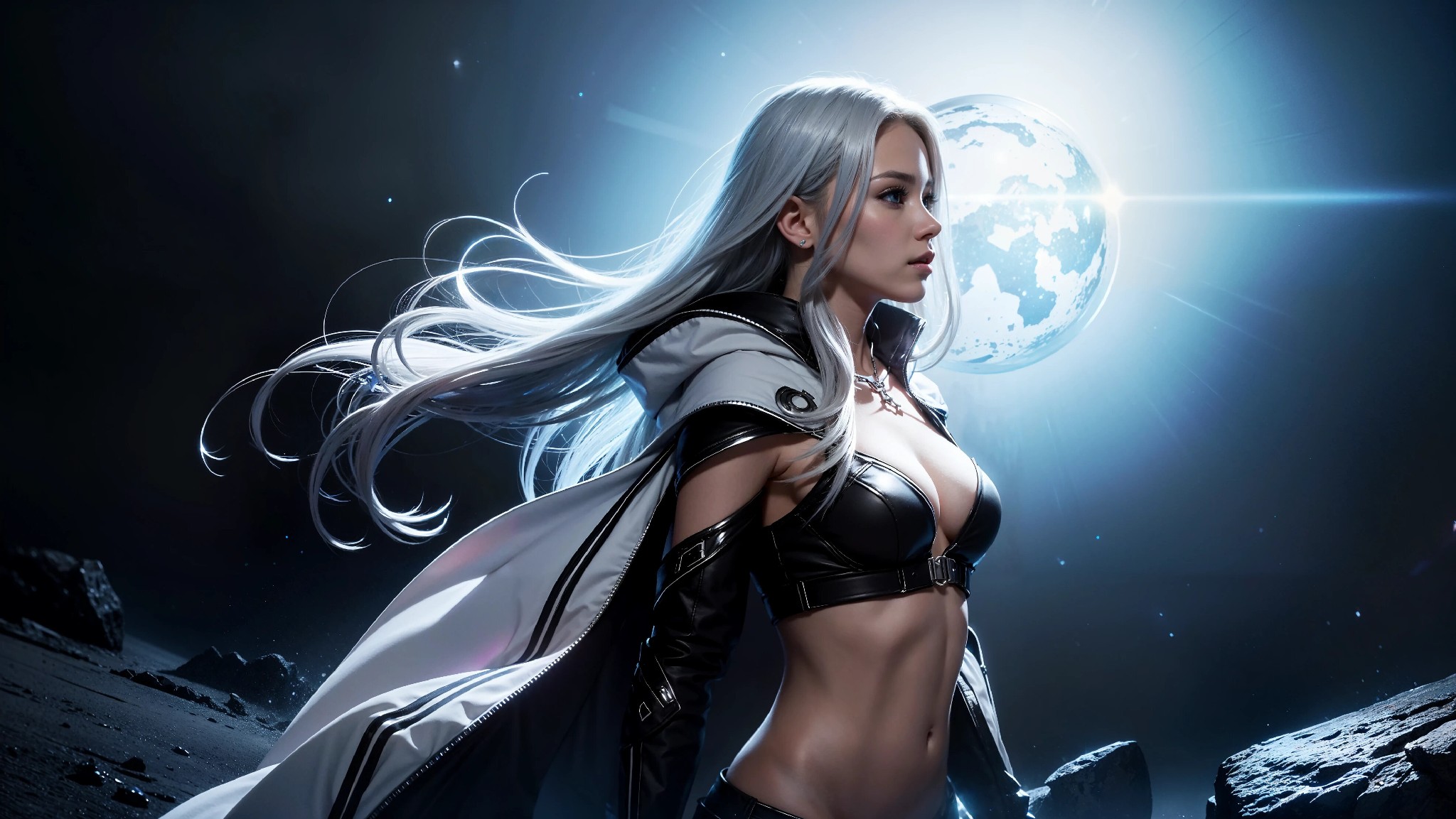 Sexy Cyberpunk Cosmic Assassin Girl