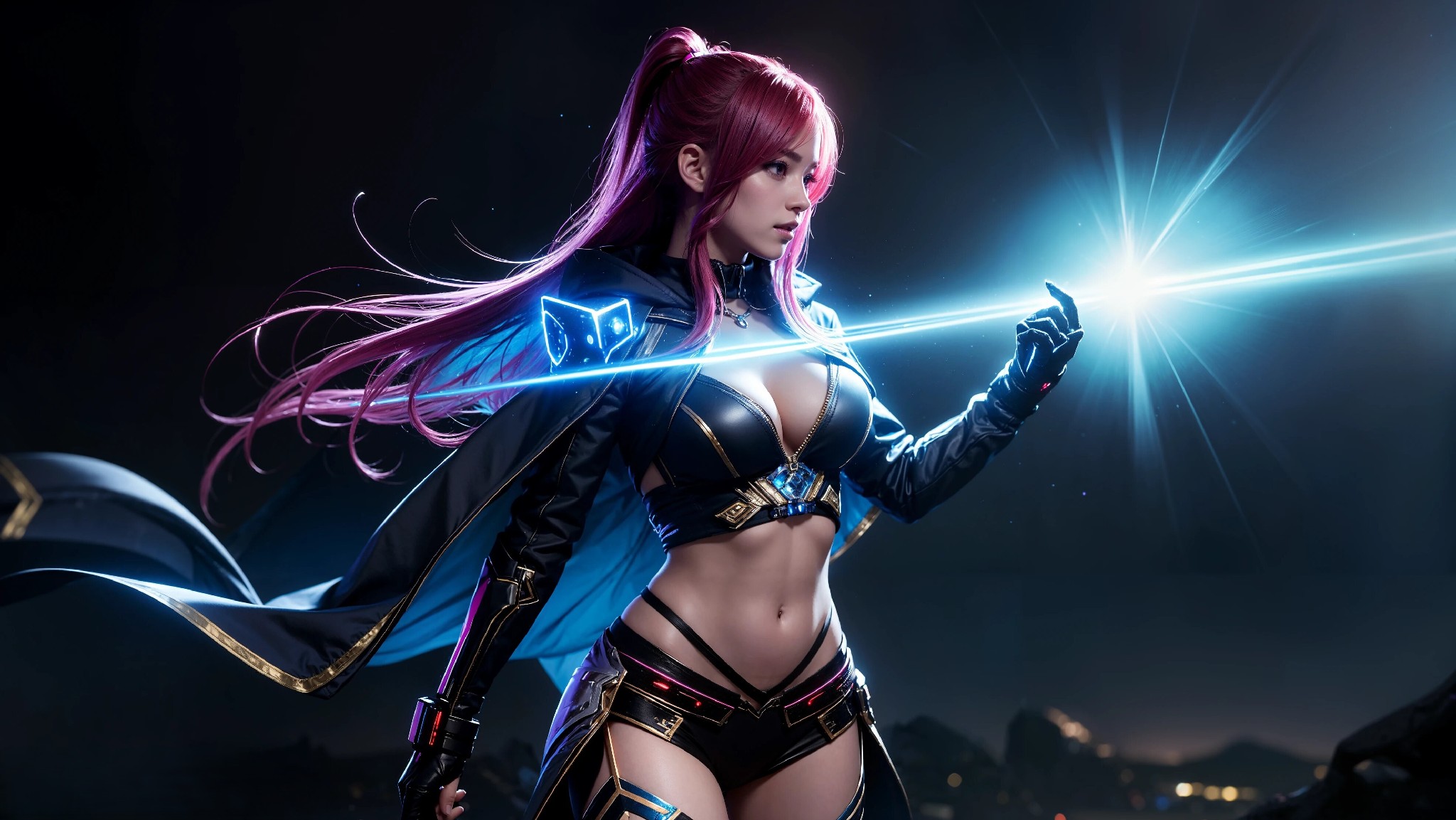 Sexy Cyberpunk Cosmic Assassin Girl