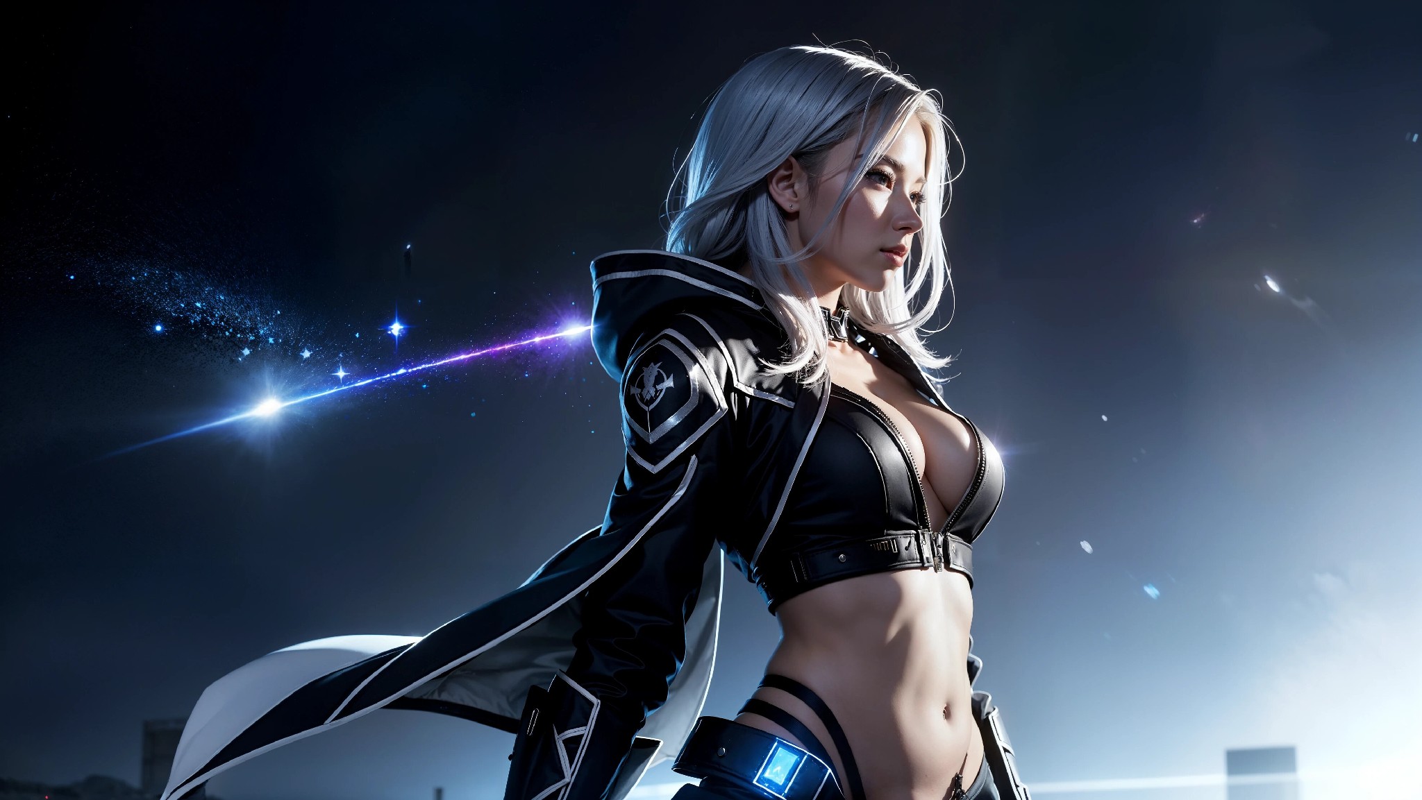 Sexy Cyberpunk Cosmic Assassin Girl