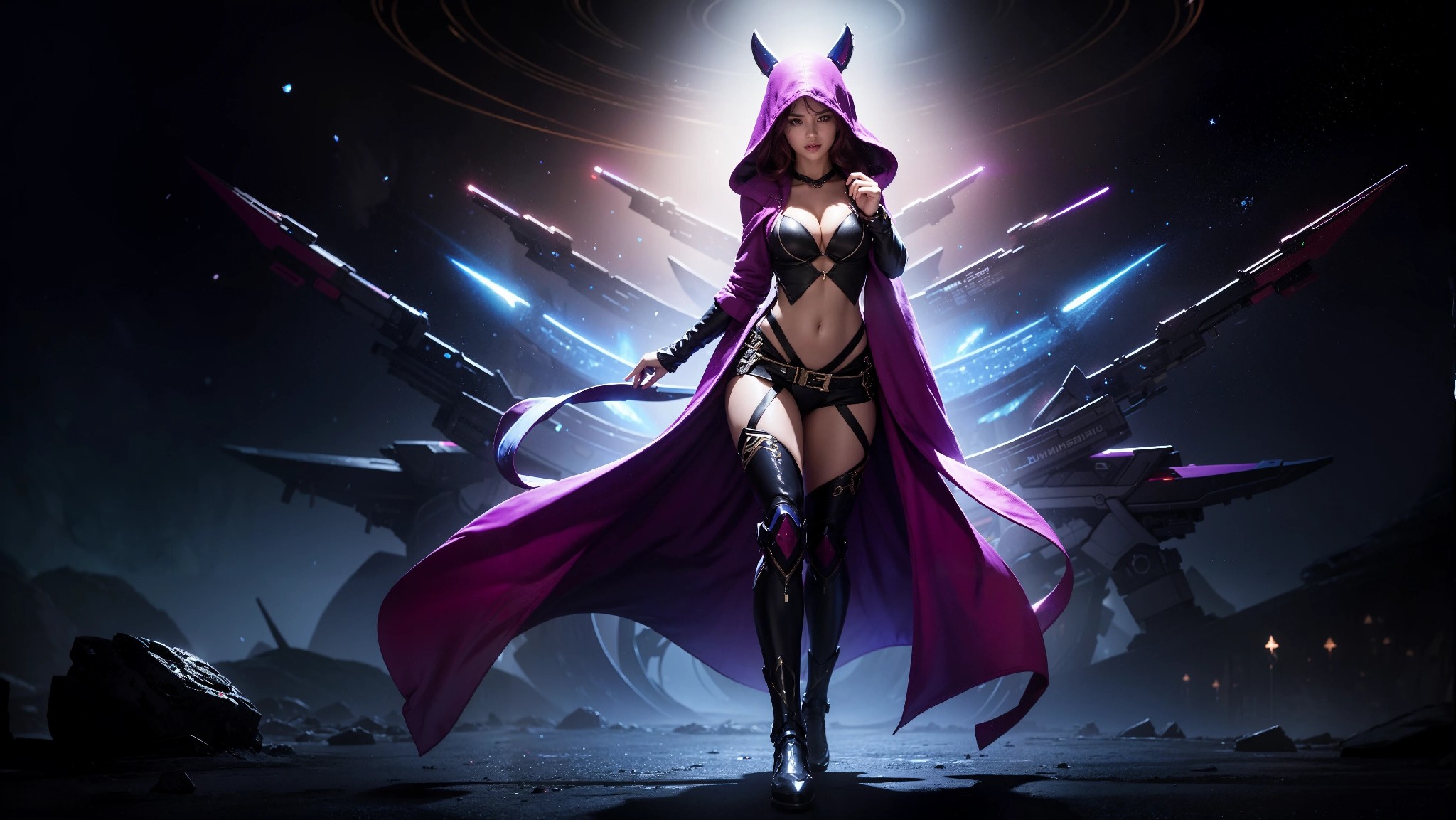 Sexy Cyberpunk Cosmic Assassin Girl