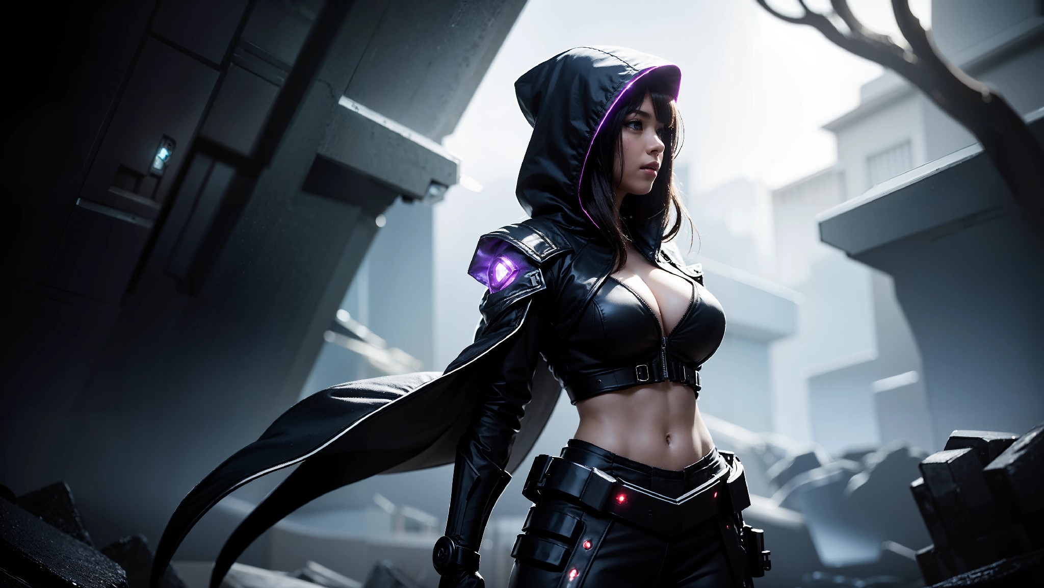 Sexy Cyberpunk Cosmic Assassin Girl