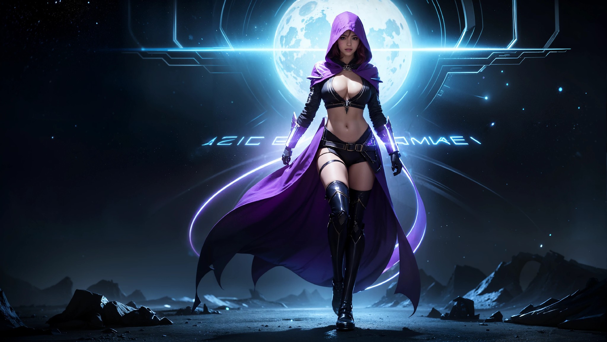 Sexy Cyberpunk Cosmic Assassin Girl