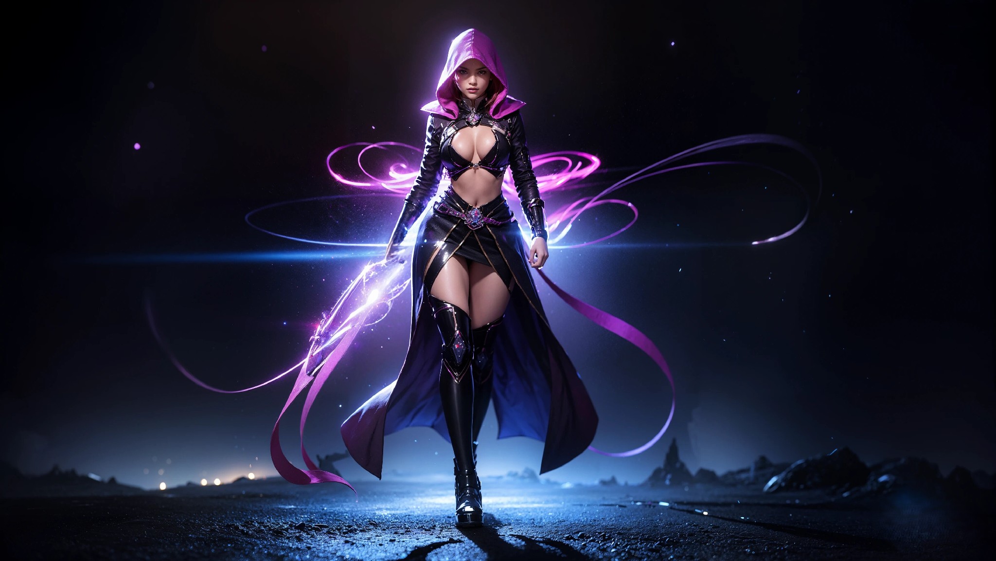 Sexy Cyberpunk Cosmic Assassin Girl