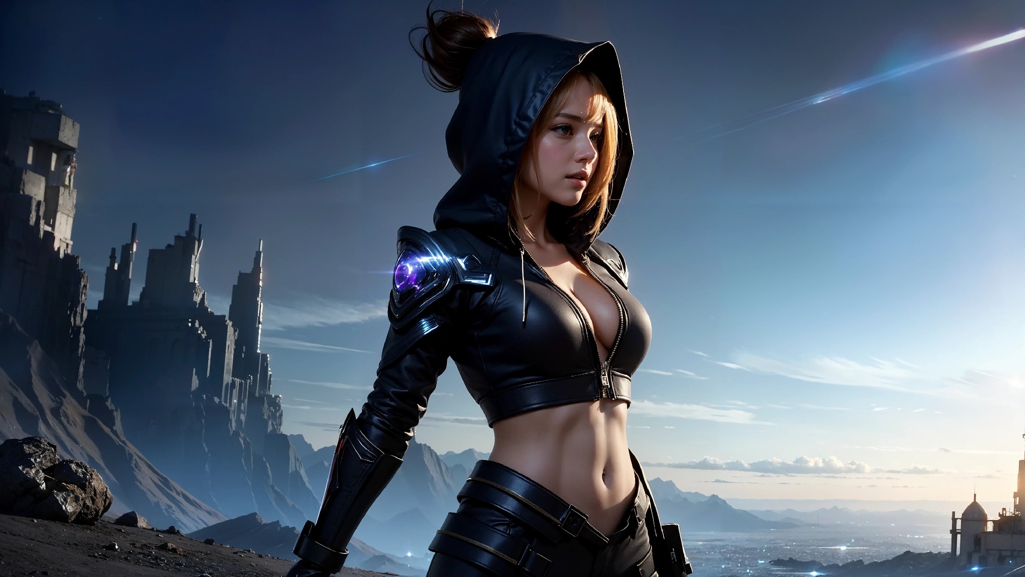 Sexy Cyberpunk Cosmic Assassin Girl