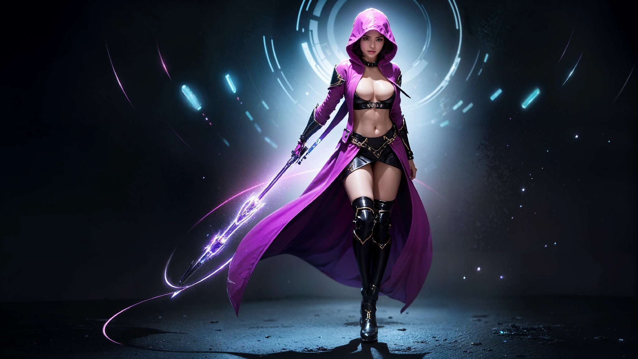 Sexy Cyberpunk Cosmic Assassin Girl