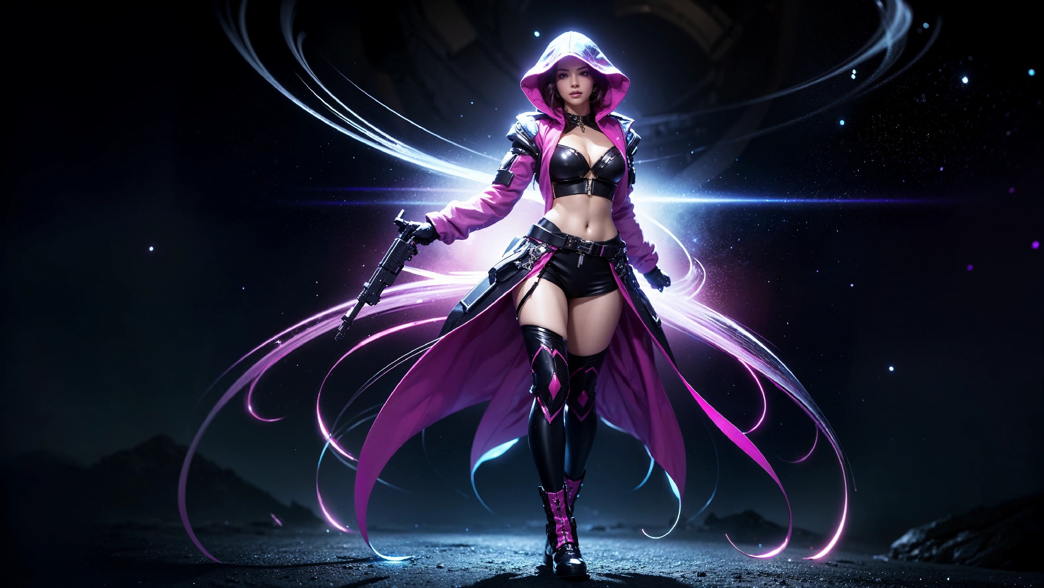 Sexy Cyberpunk Cosmic Assassin Girl