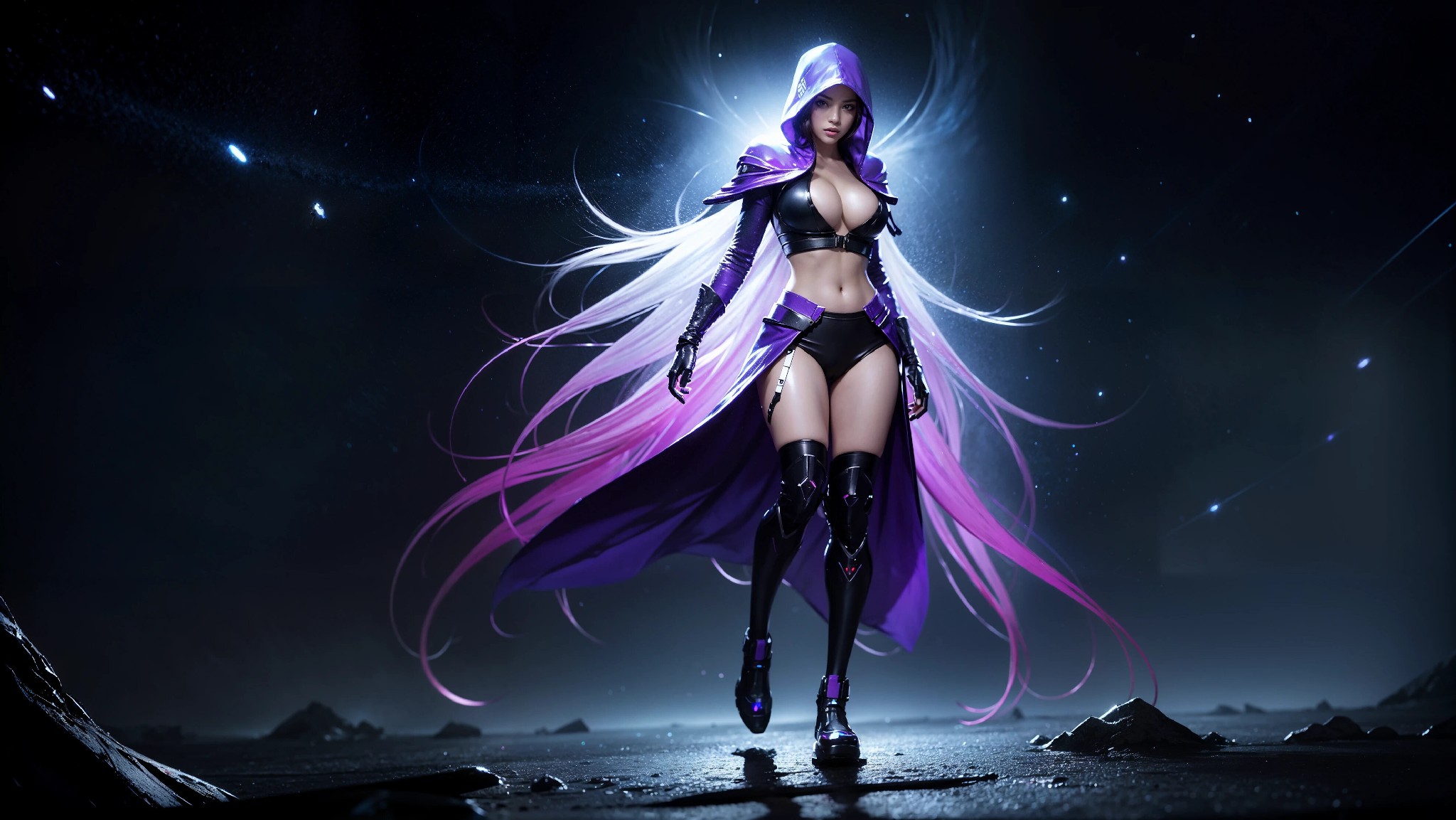 Sexy Cyberpunk Cosmic Assassin Girl