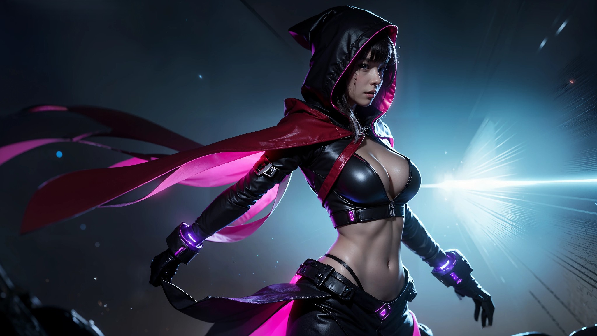 Sexy Cyberpunk Cosmic Assassin Girl