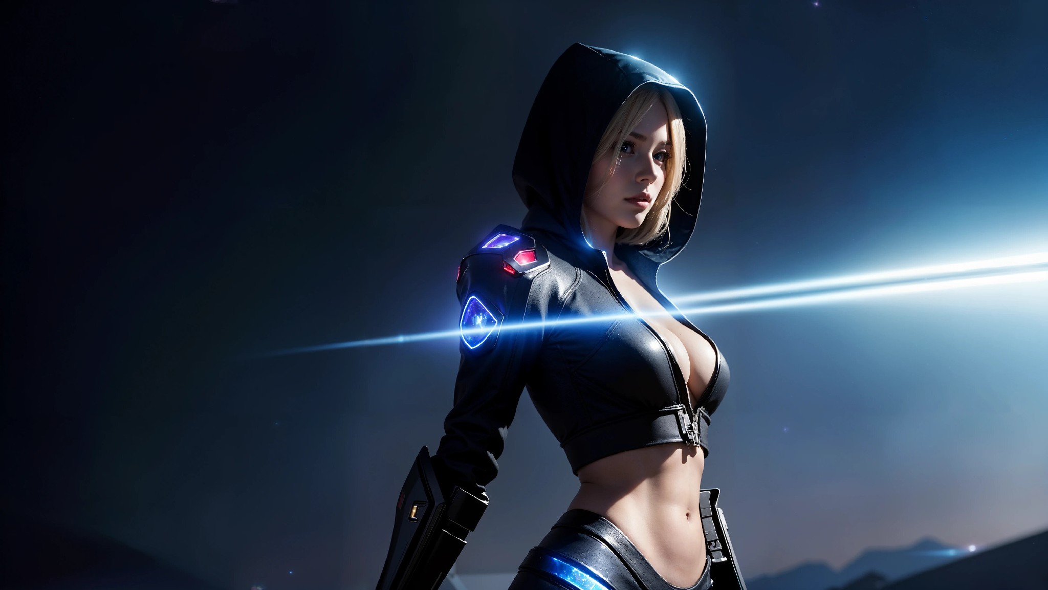 Sexy Cyberpunk Cosmic Assassin Girl
