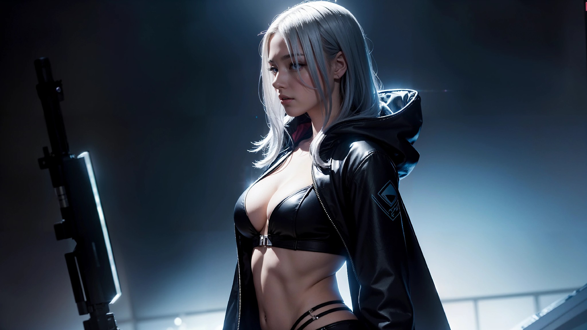 Sexy Cyberpunk Cosmic Assassin Girl