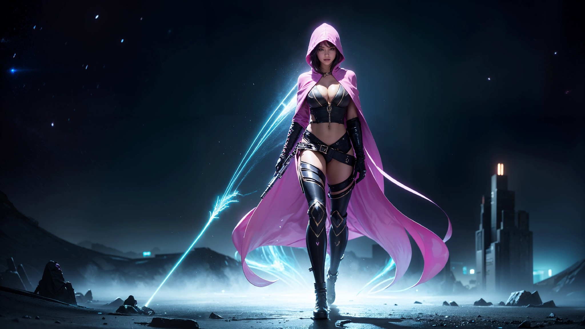 Sexy Cyberpunk Cosmic Assassin Girl
