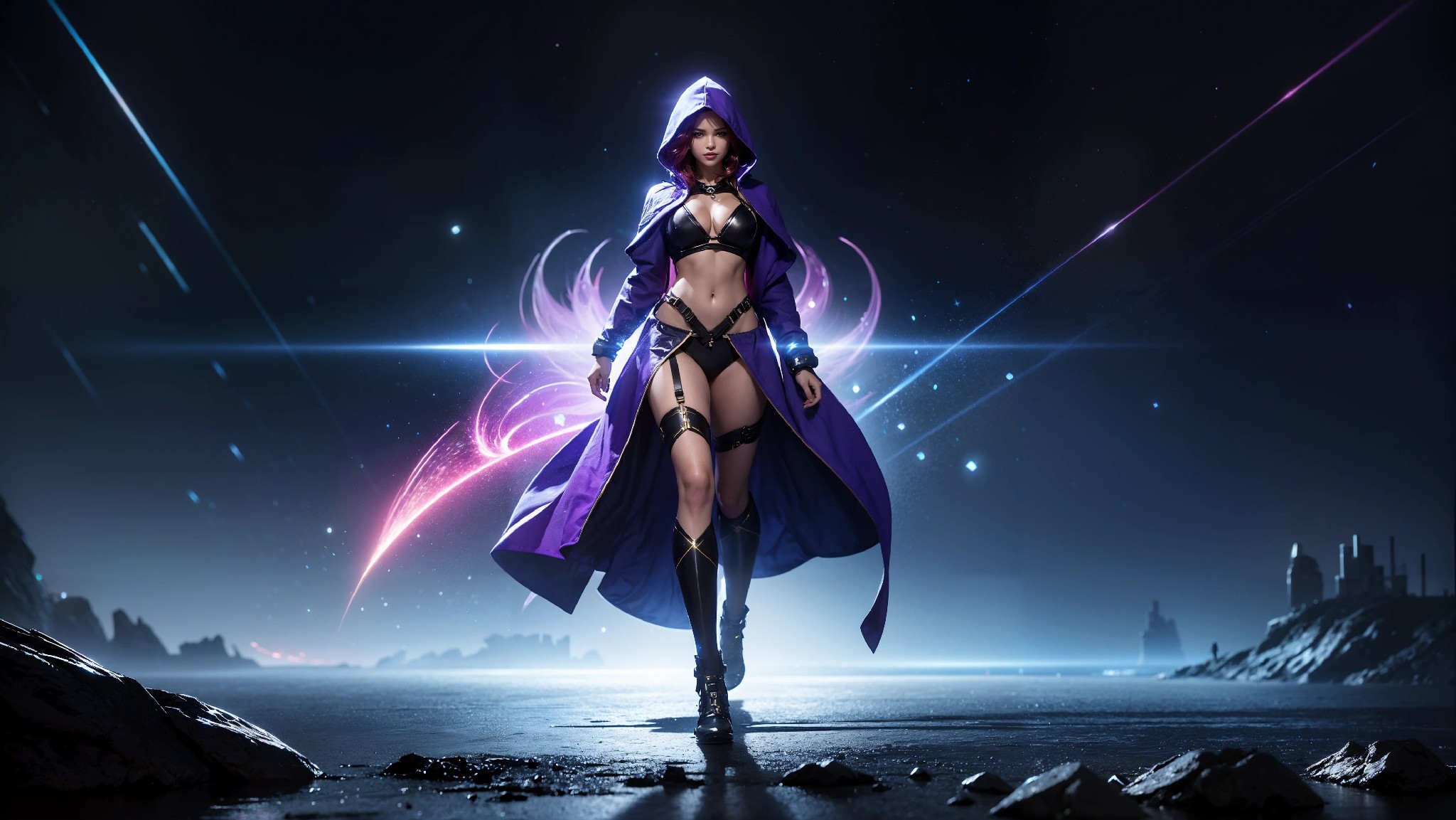 Sexy Cyberpunk Cosmic Assassin Girl