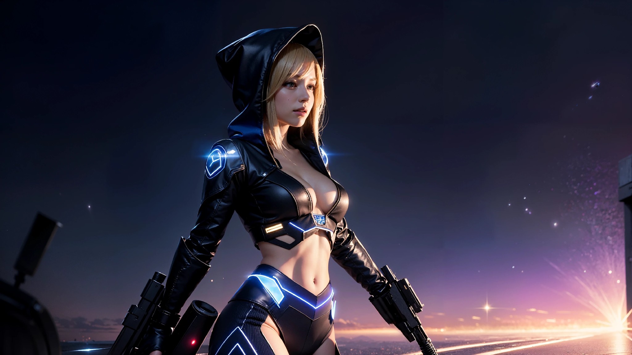 Sexy Cyberpunk Cosmic Assassin Girl