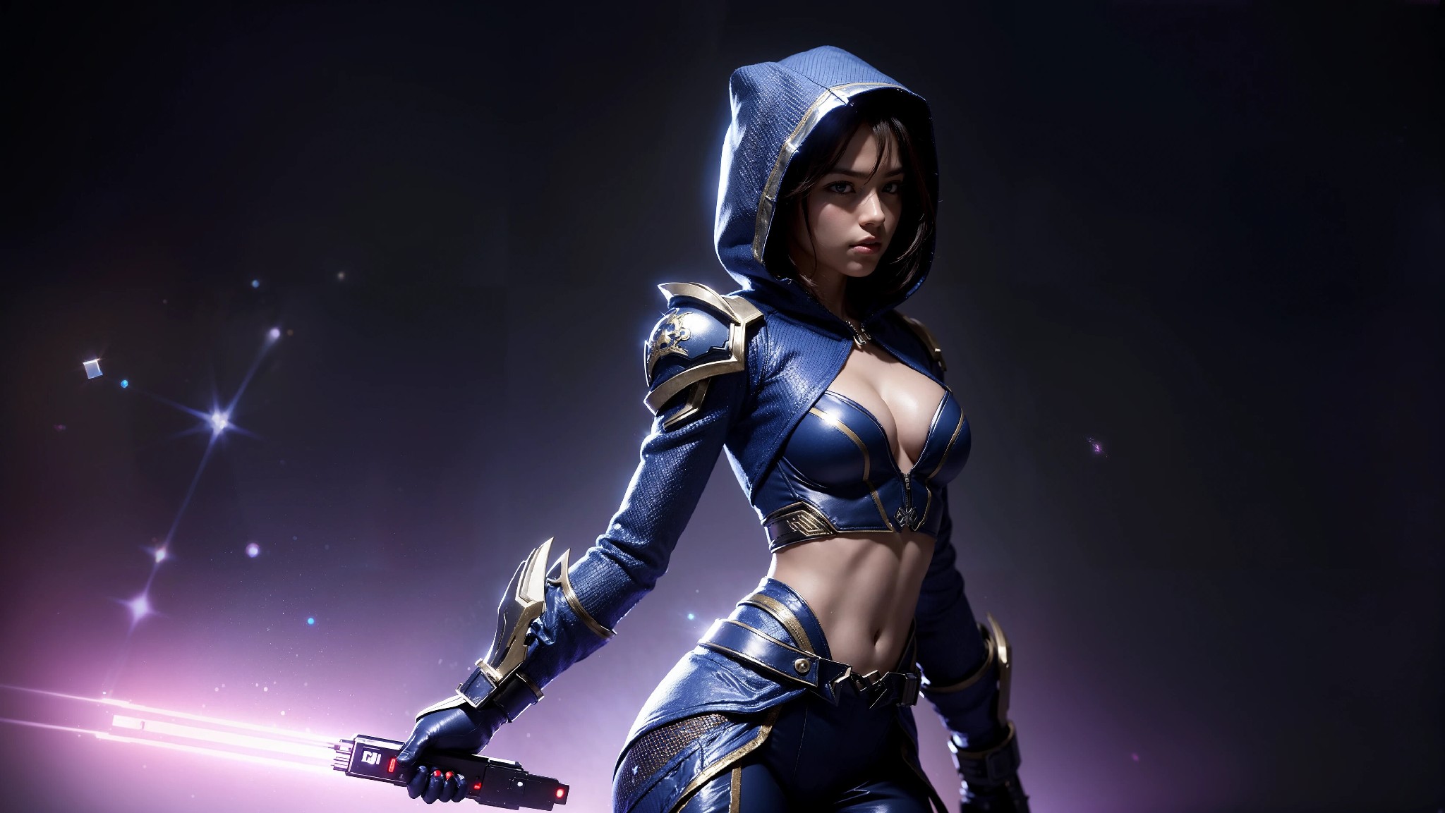 Sexy Cyberpunk Cosmic Assassin Girl