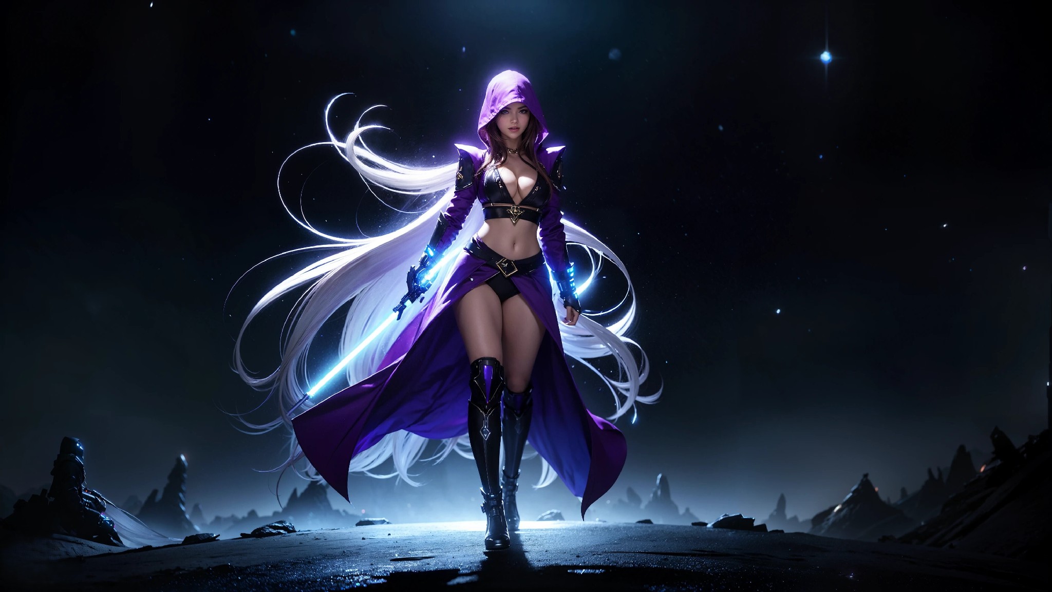 Sexy Cyberpunk Cosmic Assassin Girl