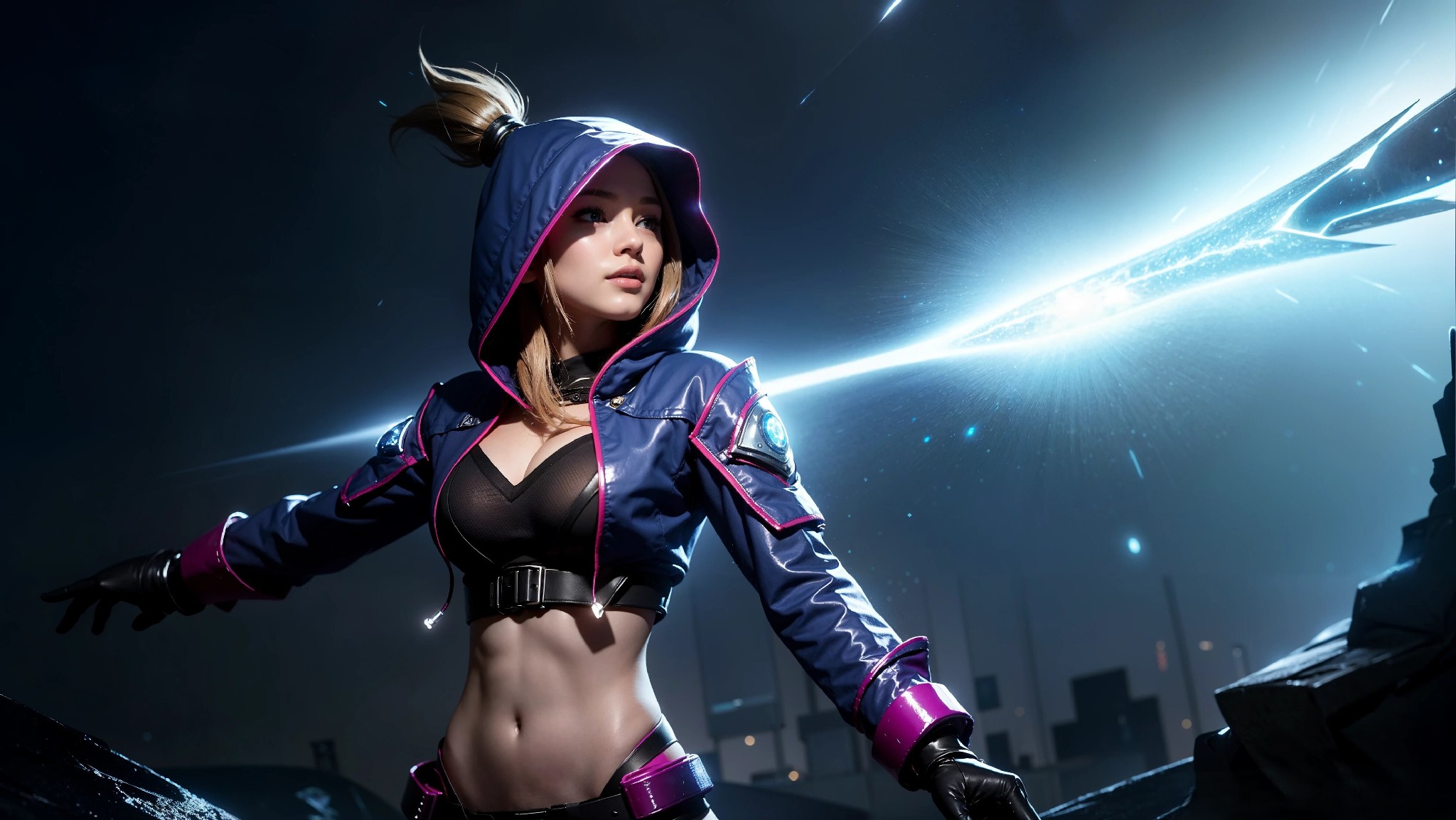 Sexy Cyberpunk Cosmic Assassin Girl
