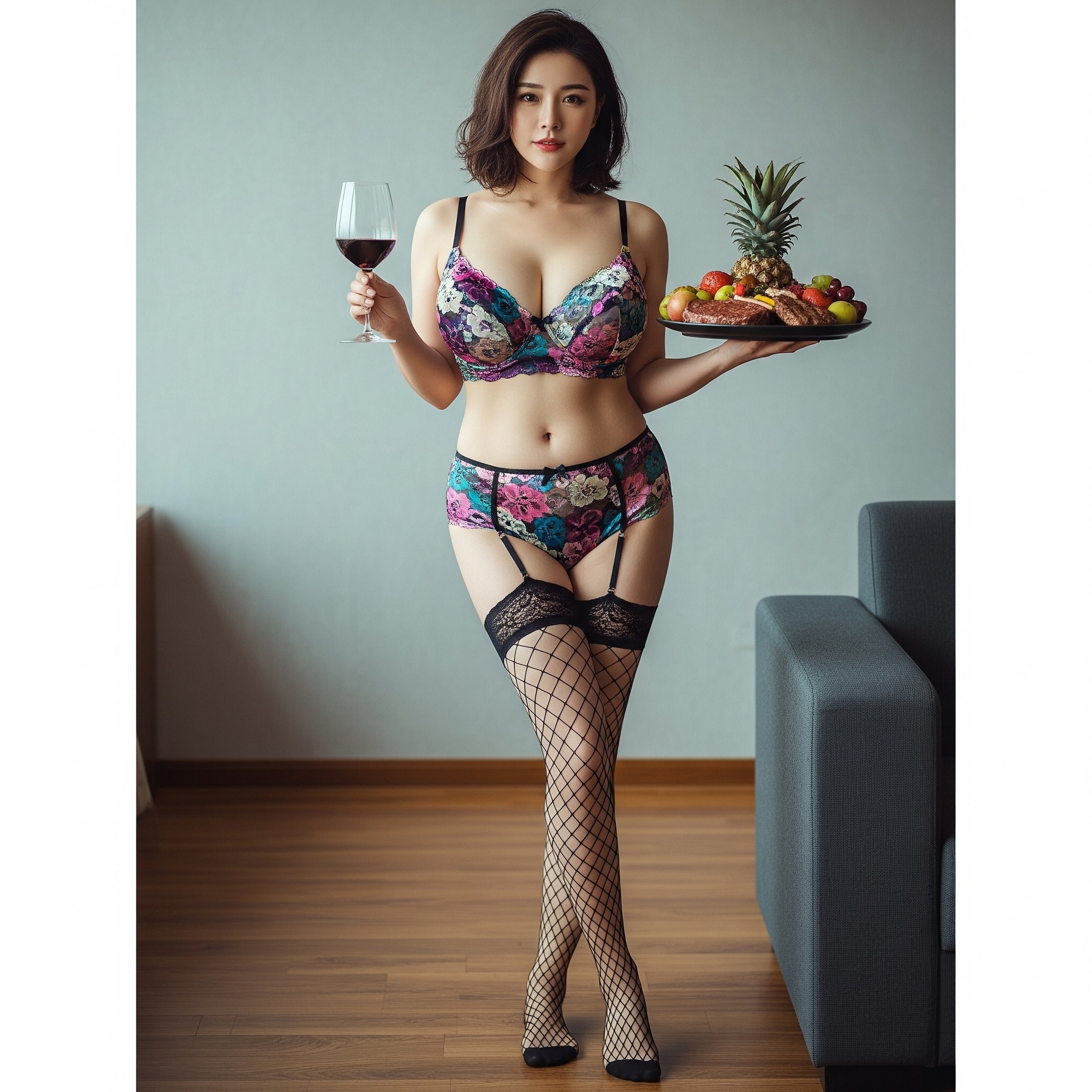 內衣公司的女主管和女員工們日常試穿內衣