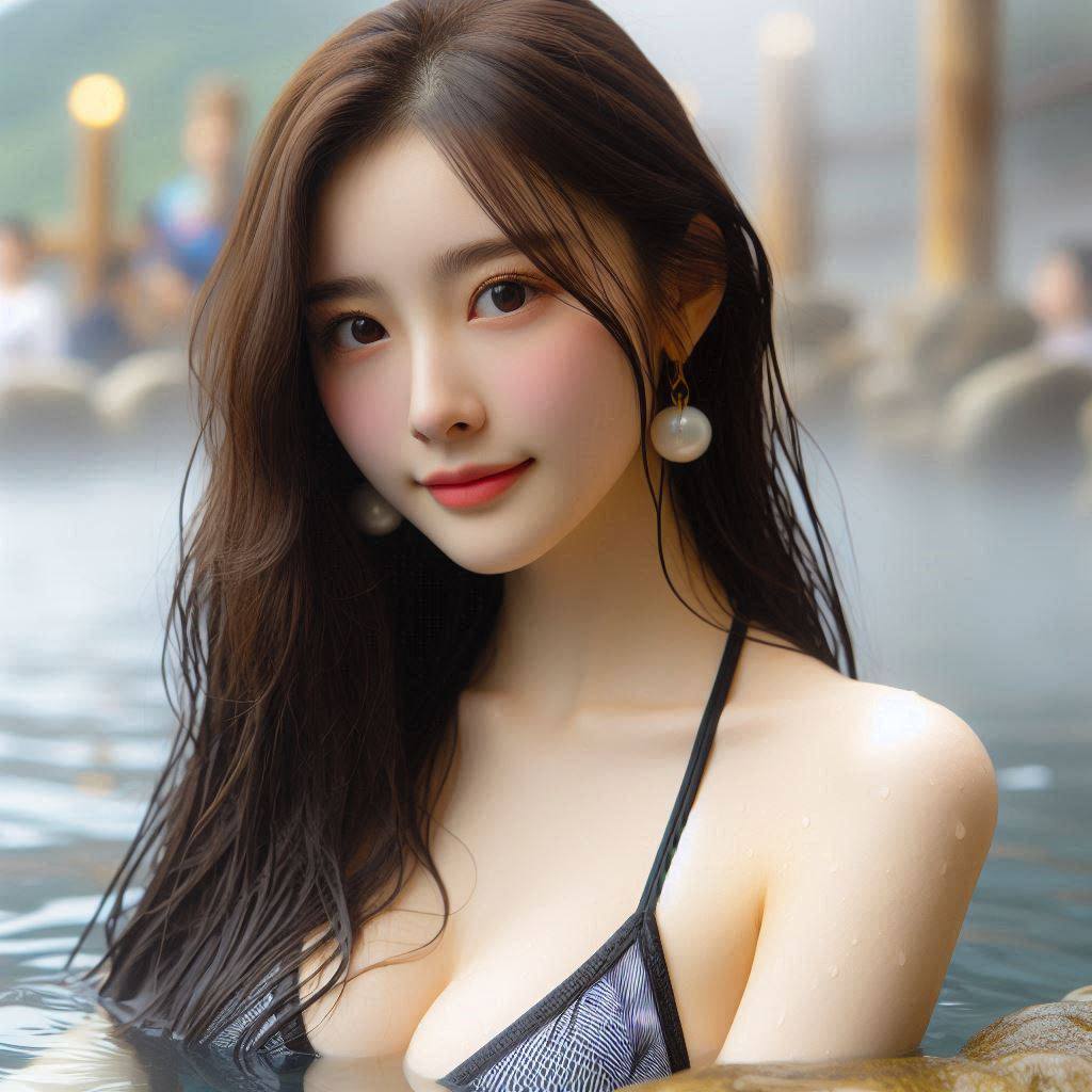 各國的妹子泡溫泉
