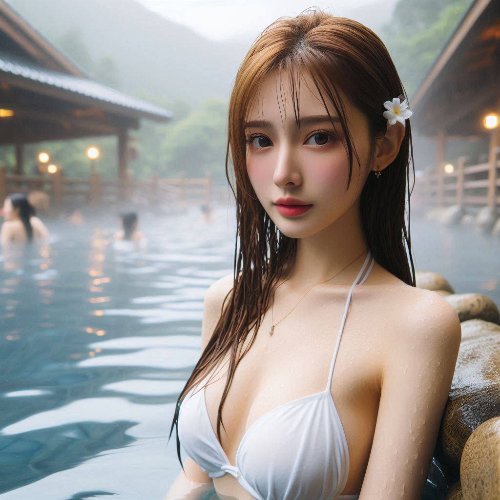 各國的妹子泡溫泉