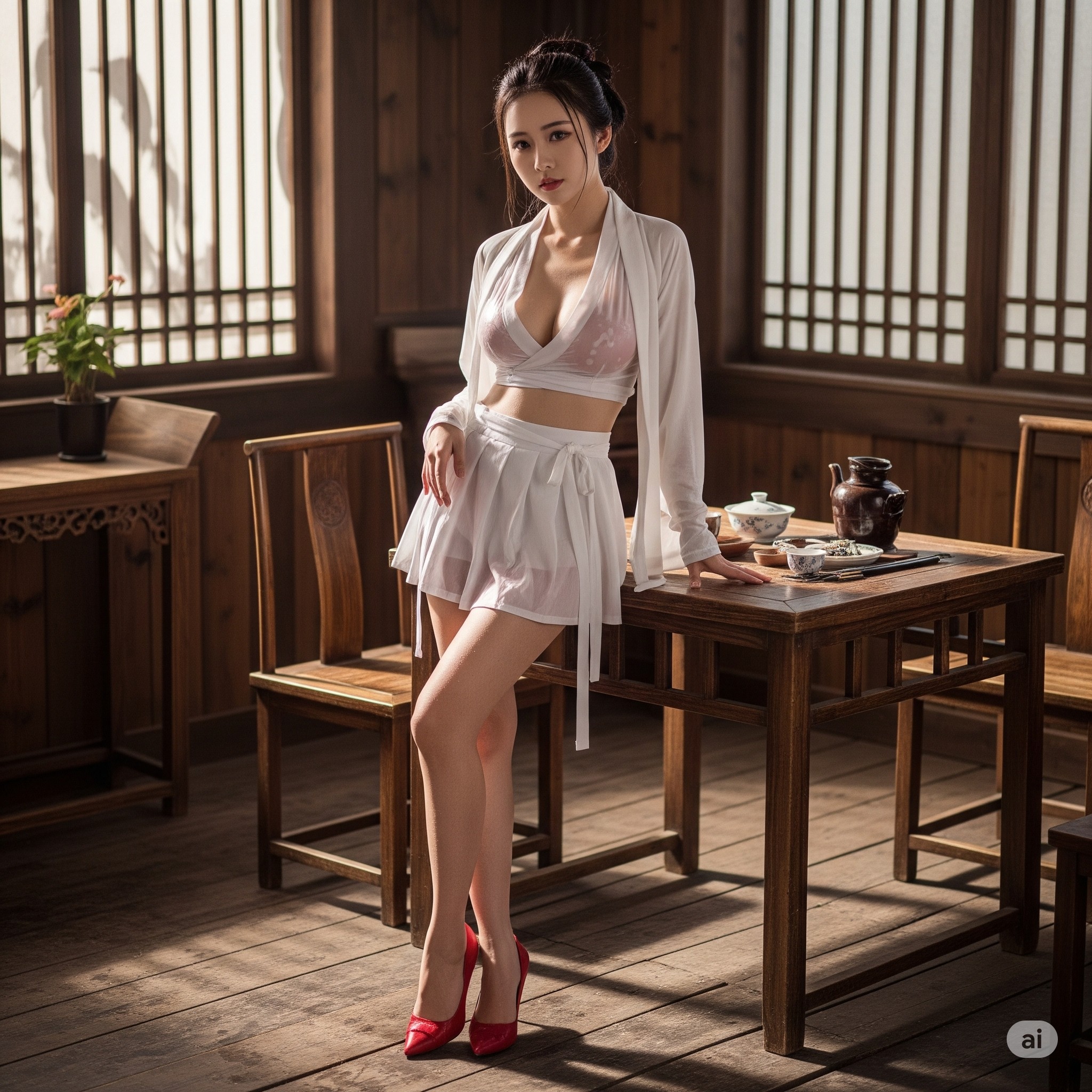 妹子們被潑濕了