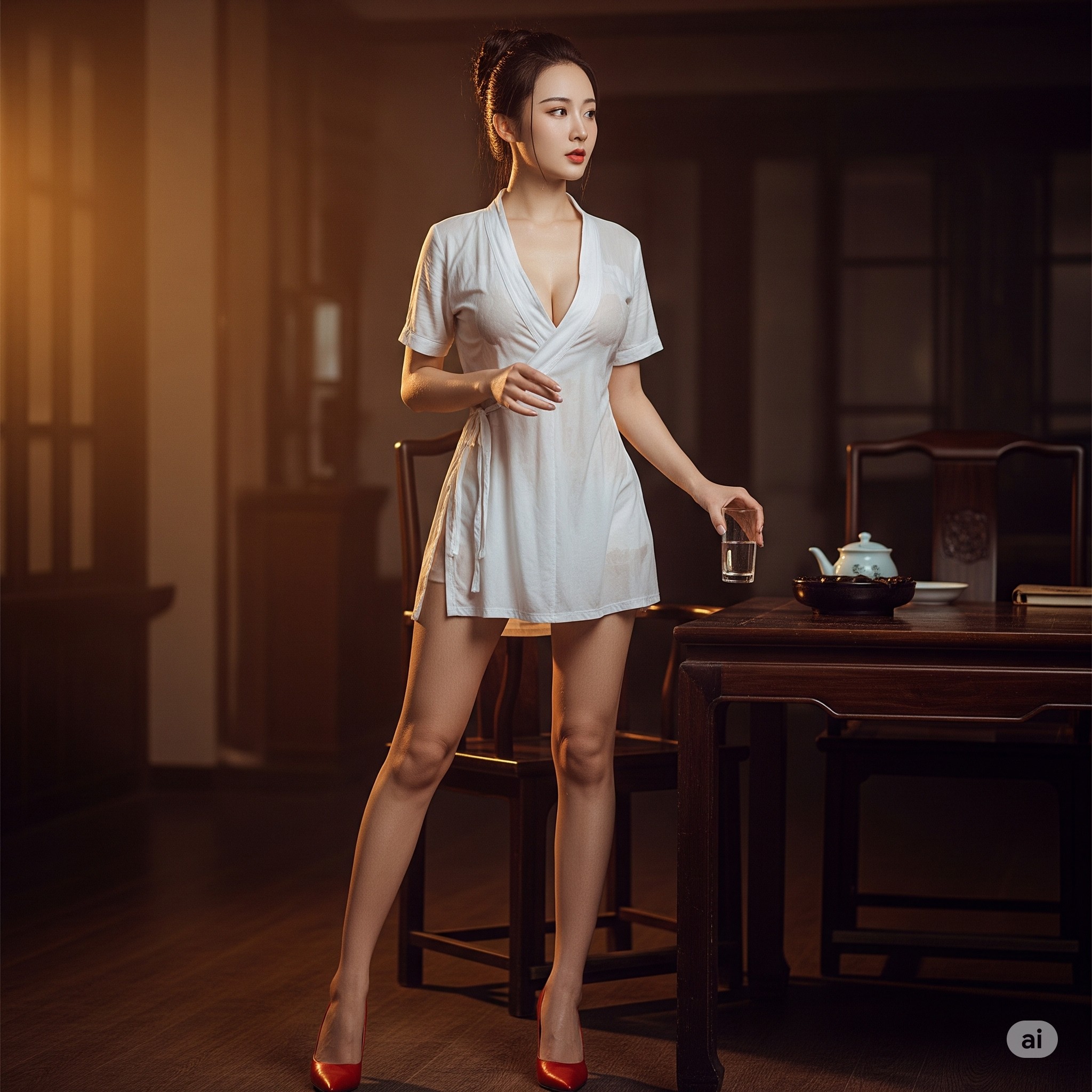 妹子們被潑濕了