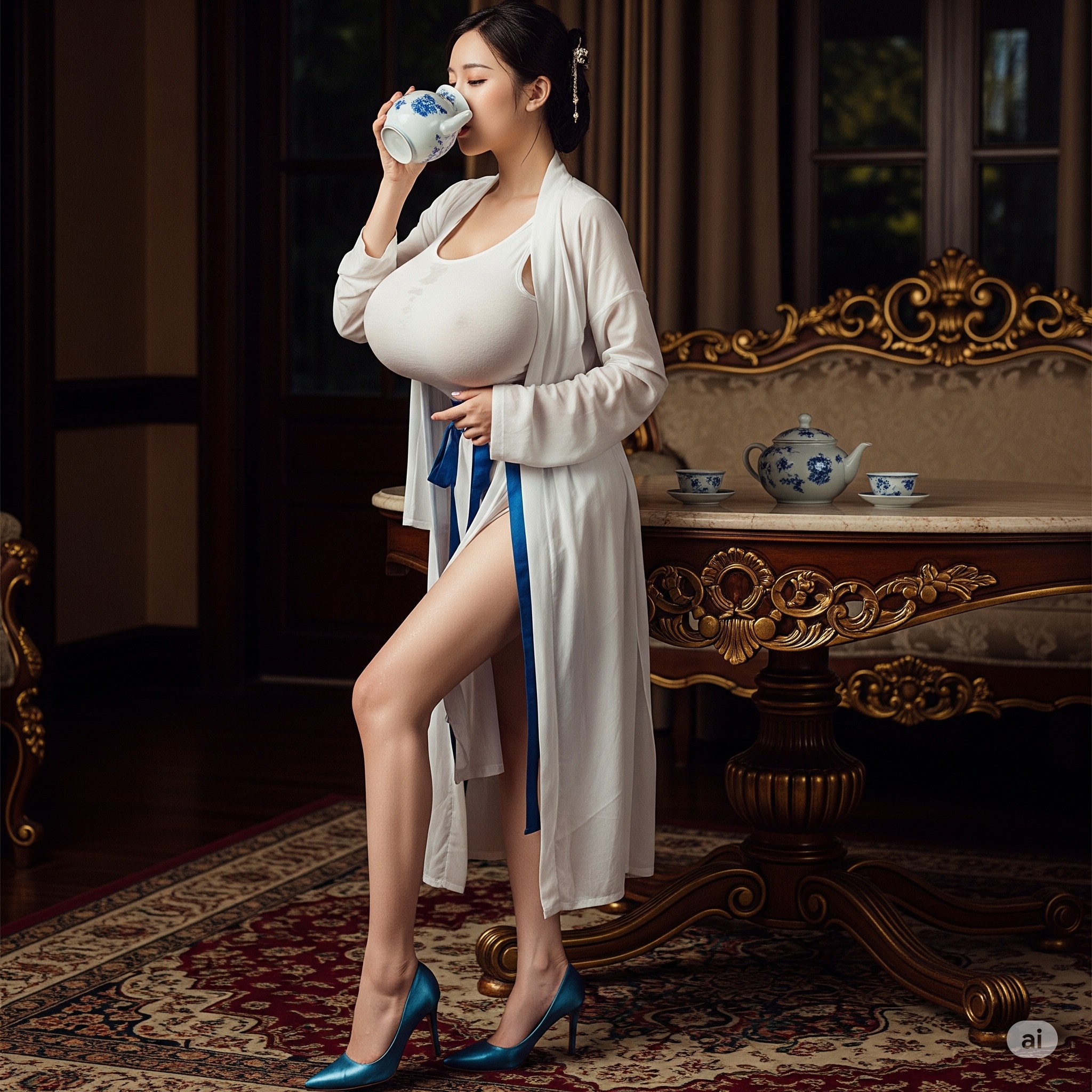 妹子們被潑濕了