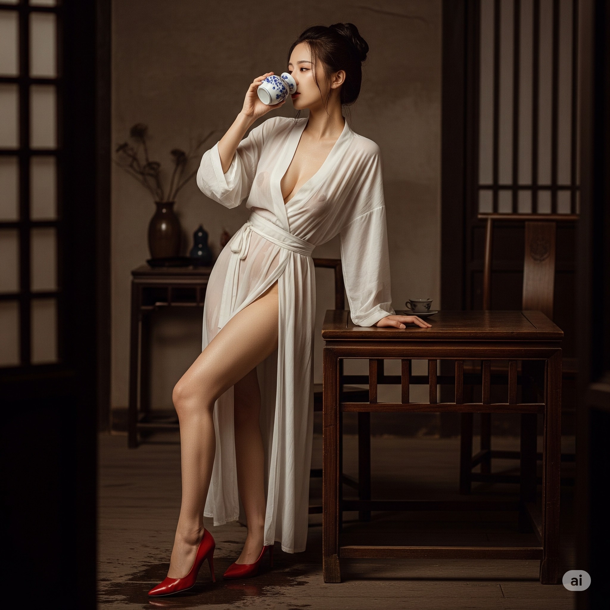 妹子們被潑濕了