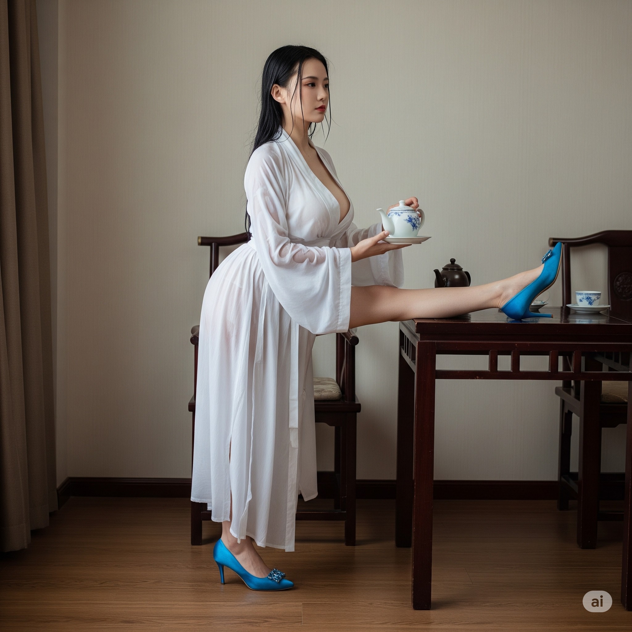 妹子們被潑濕了